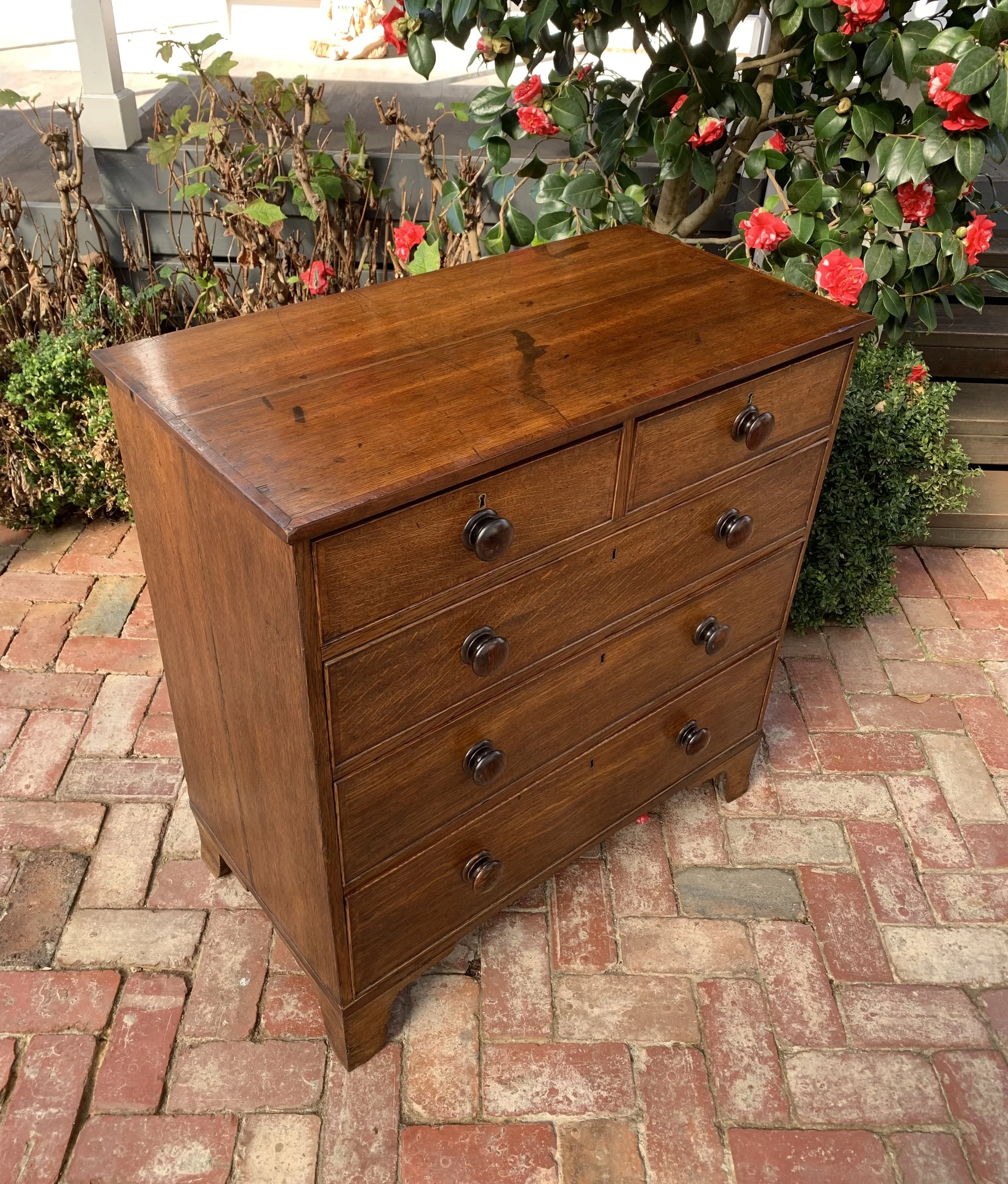 country oak chest of drawers