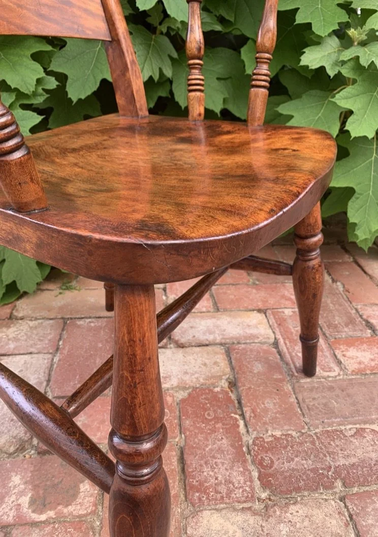 19th Century Victorian Beech Oxford Windsor Chair