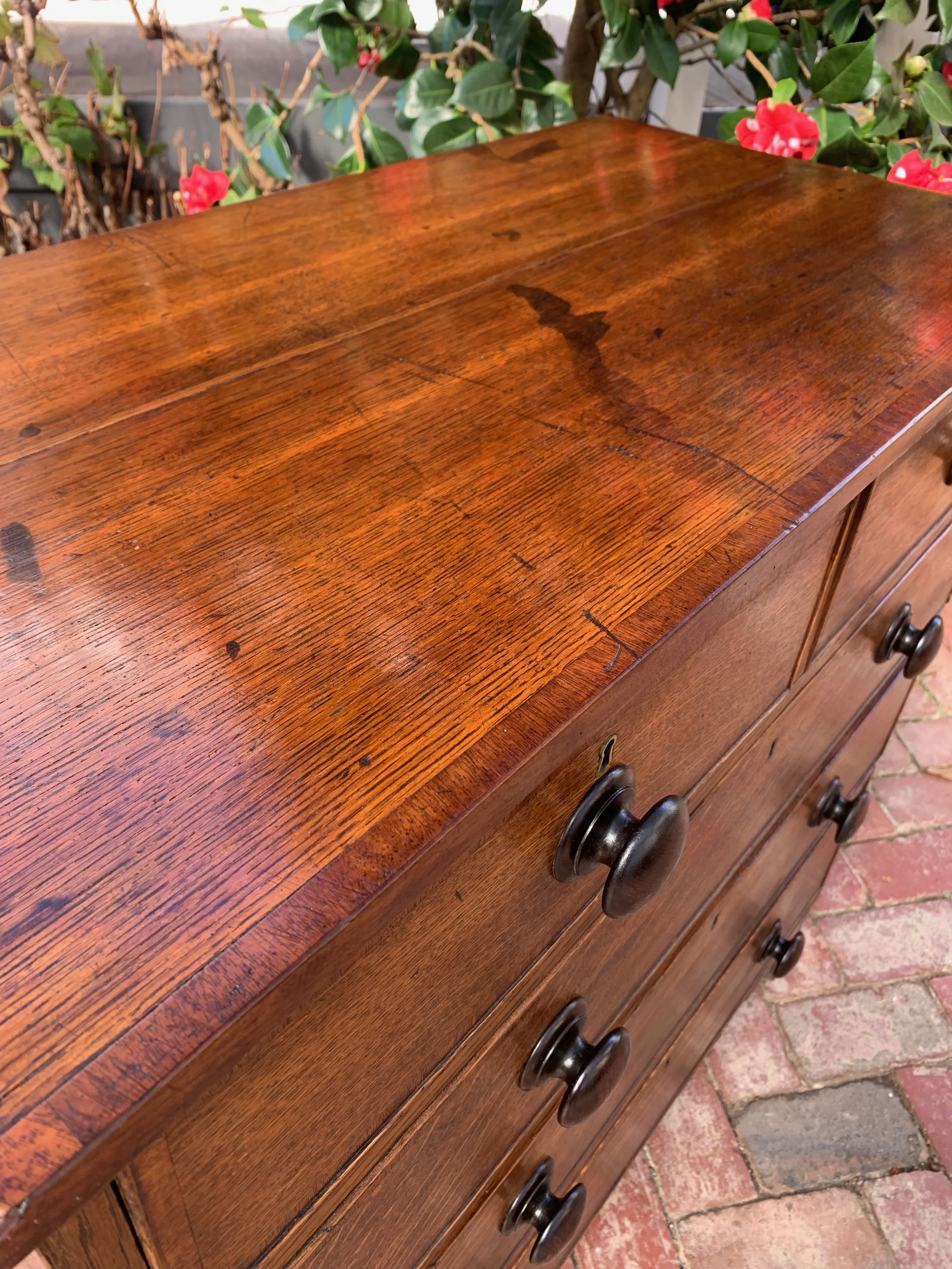 country oak chest of drawers