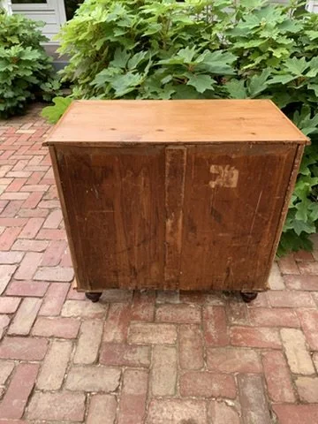 Victorian pine chest of drawers back view original construction unfinished pine c.1860–1880