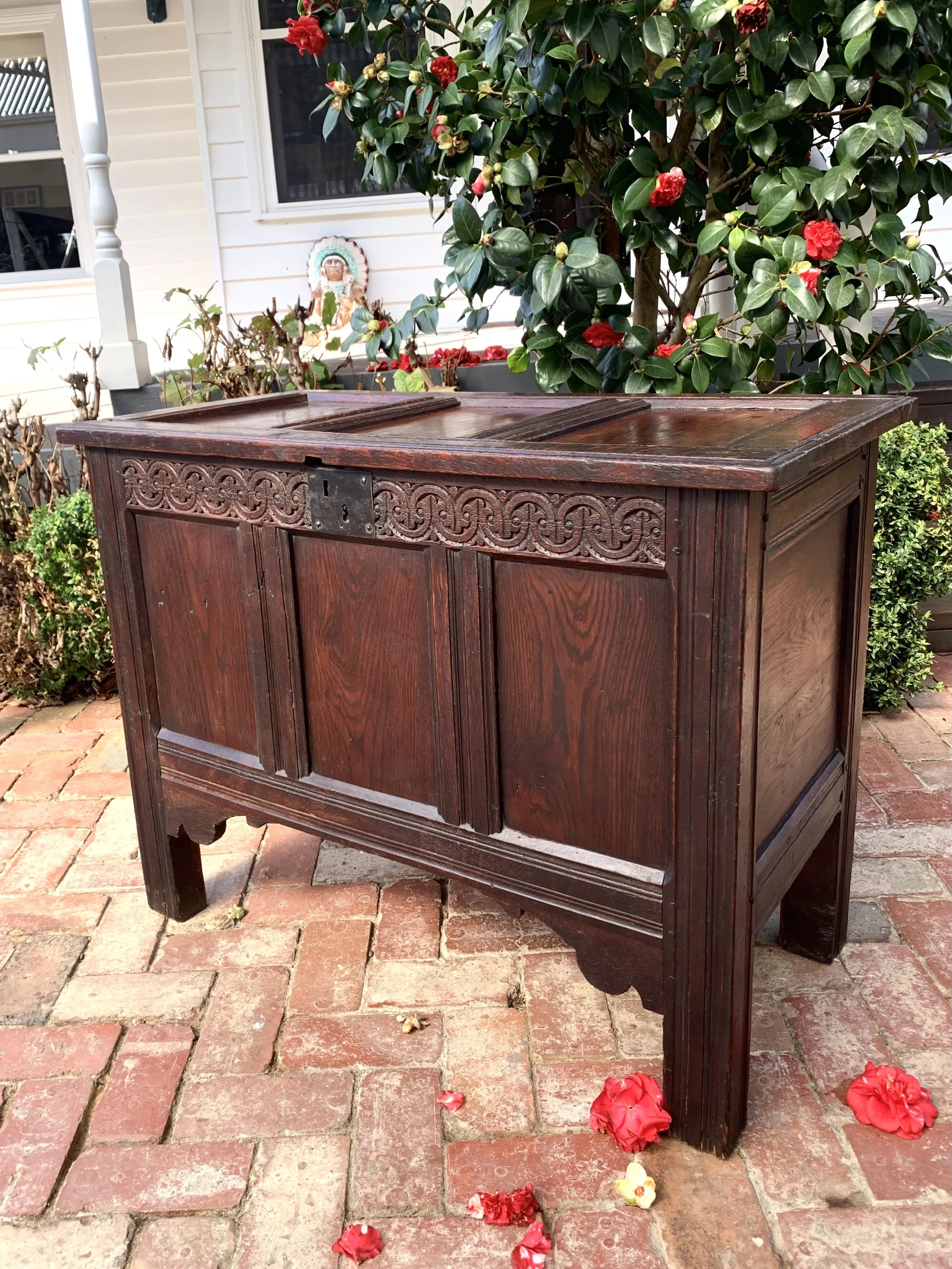 antique english oak coffer