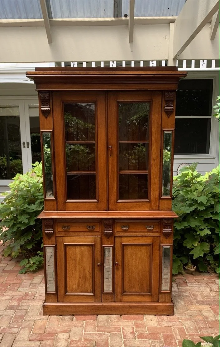 Australian Cedar Colonial Bookcase Cabinet C.1890