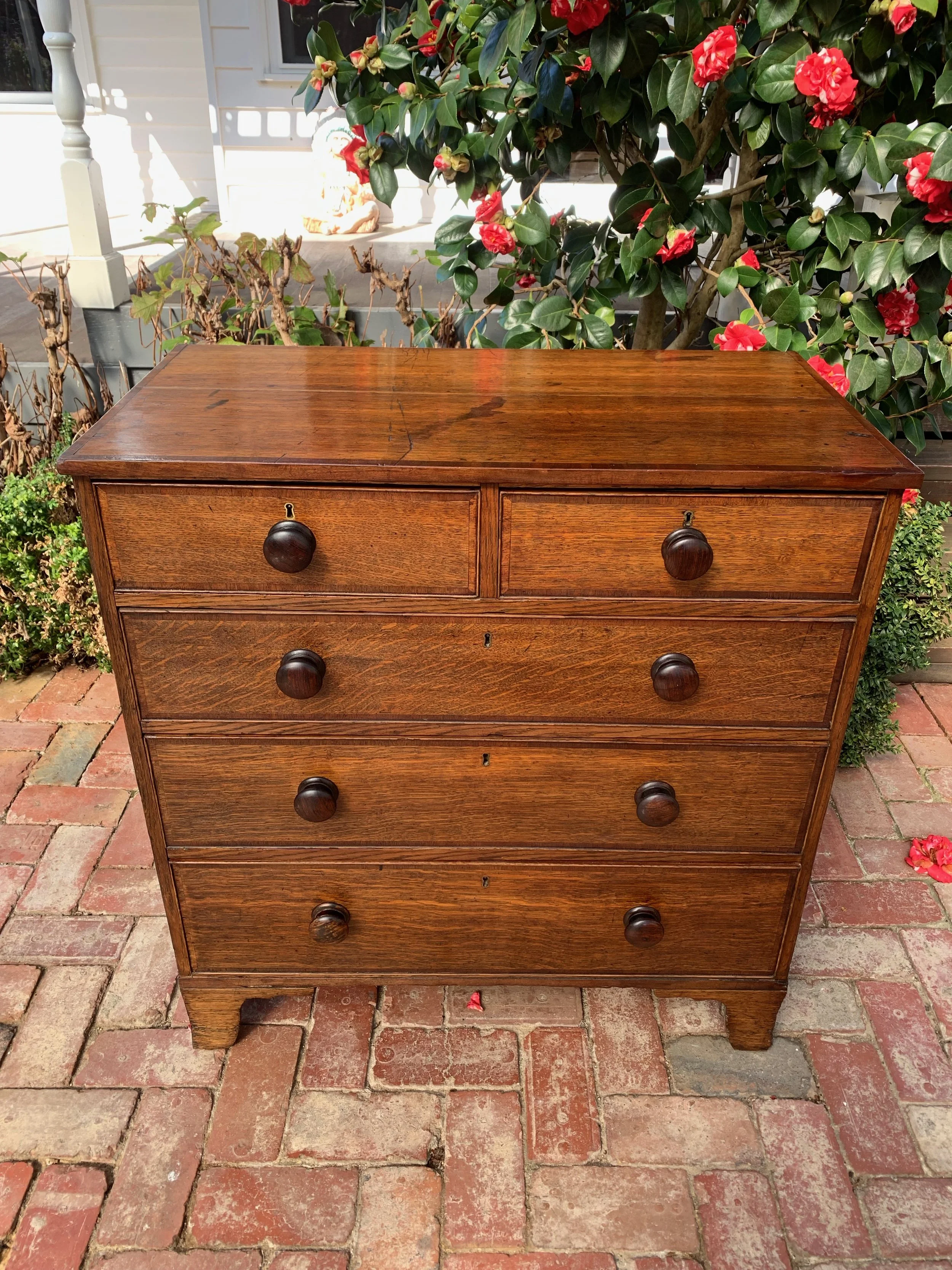 country oak chest of drawers