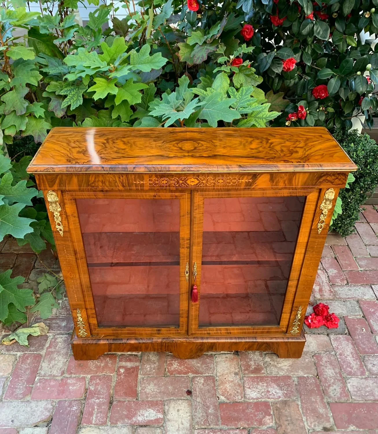 Victorian Figured Walnut Pier Cabinet