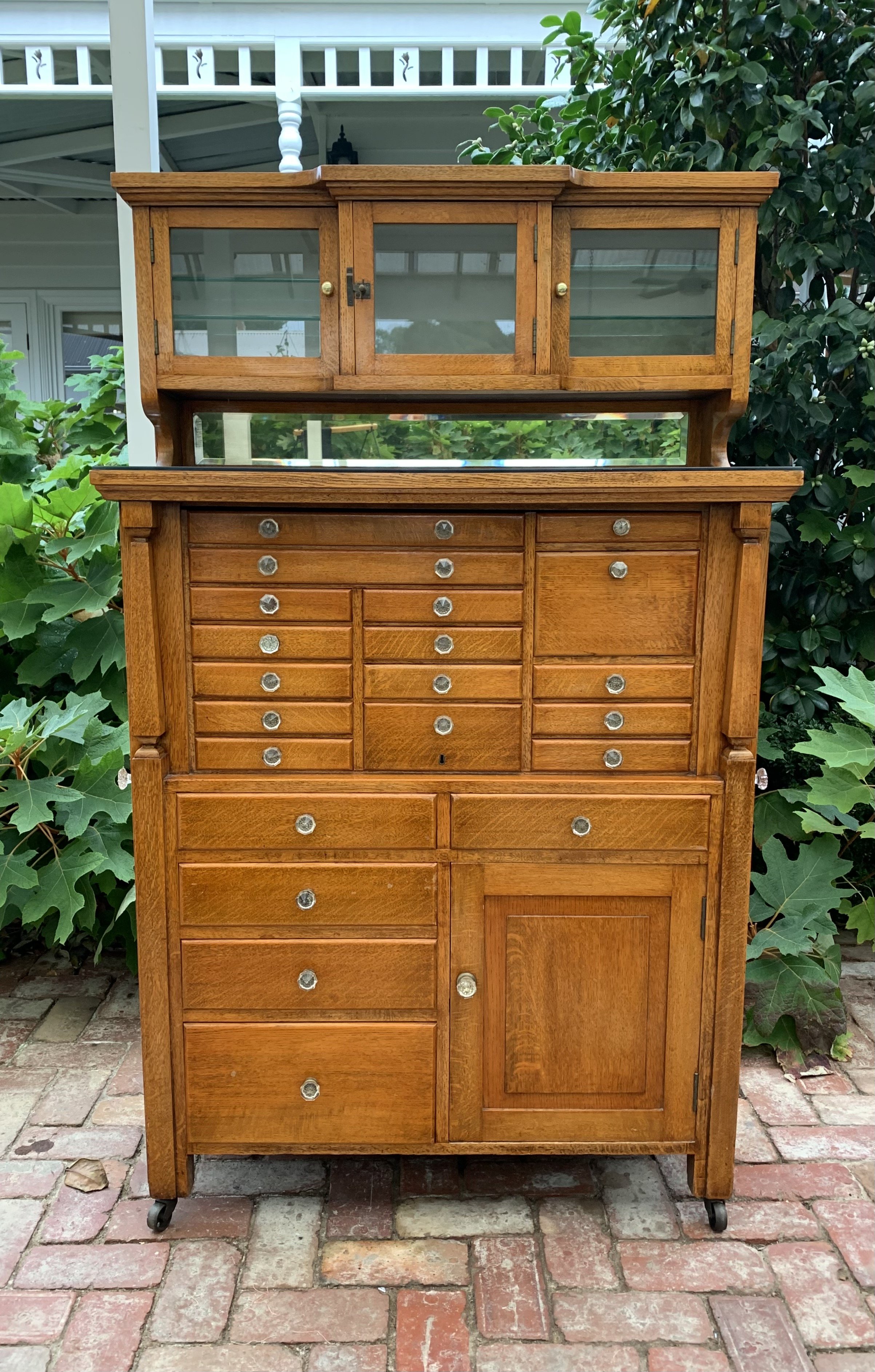 1920's Oak Dental Cabinet
