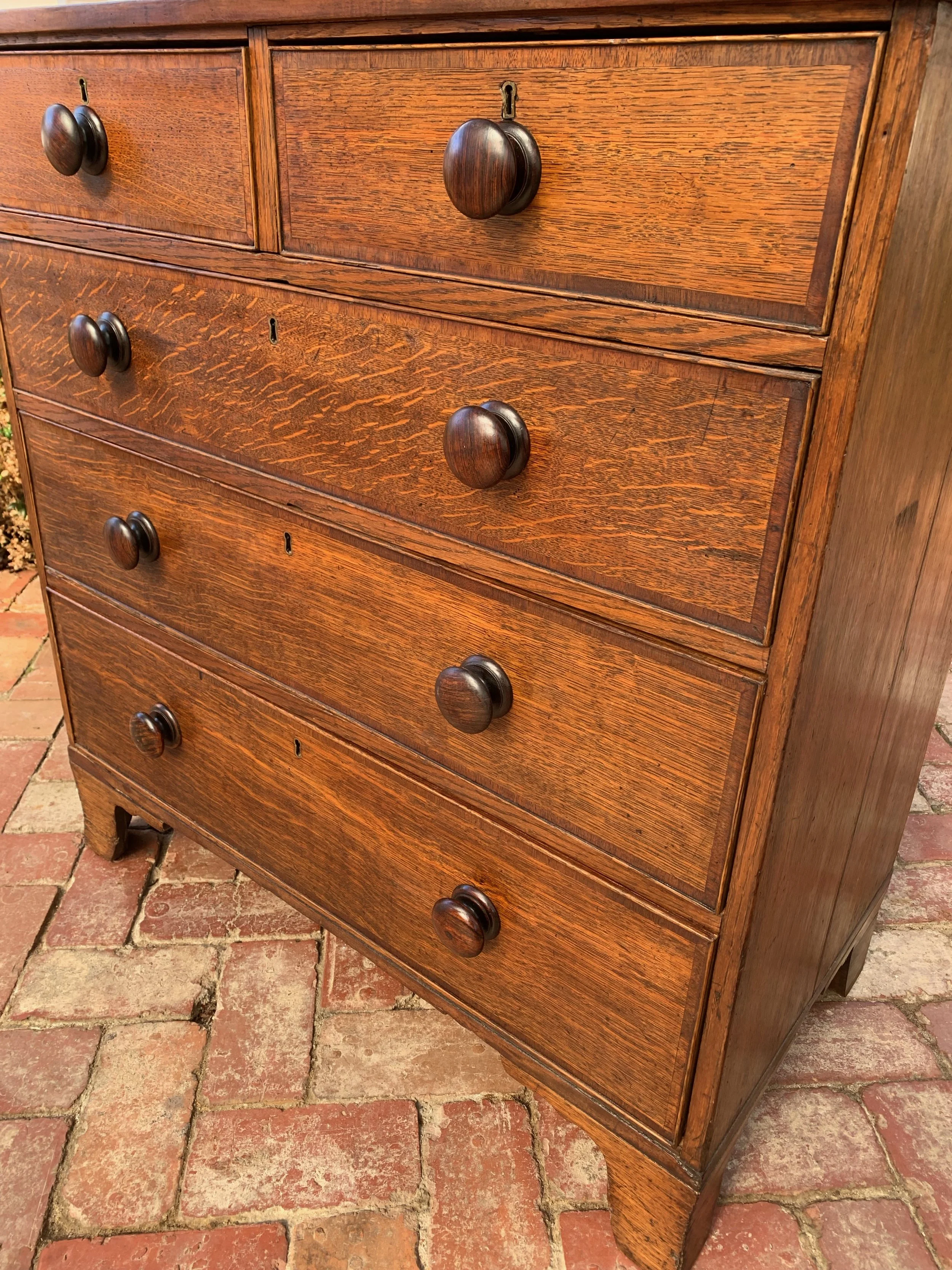country oak chest of drawers