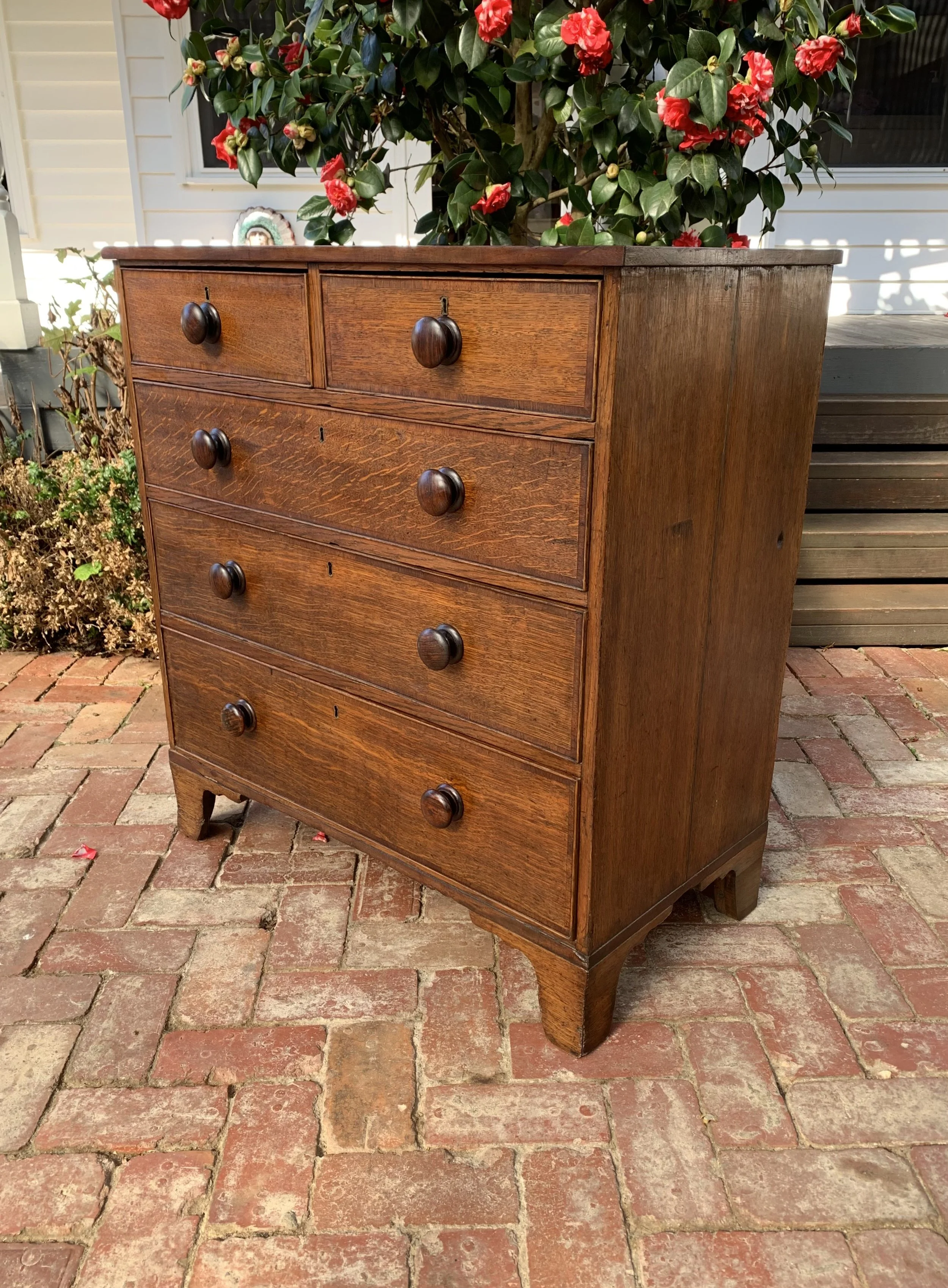 country oak chest of drawers