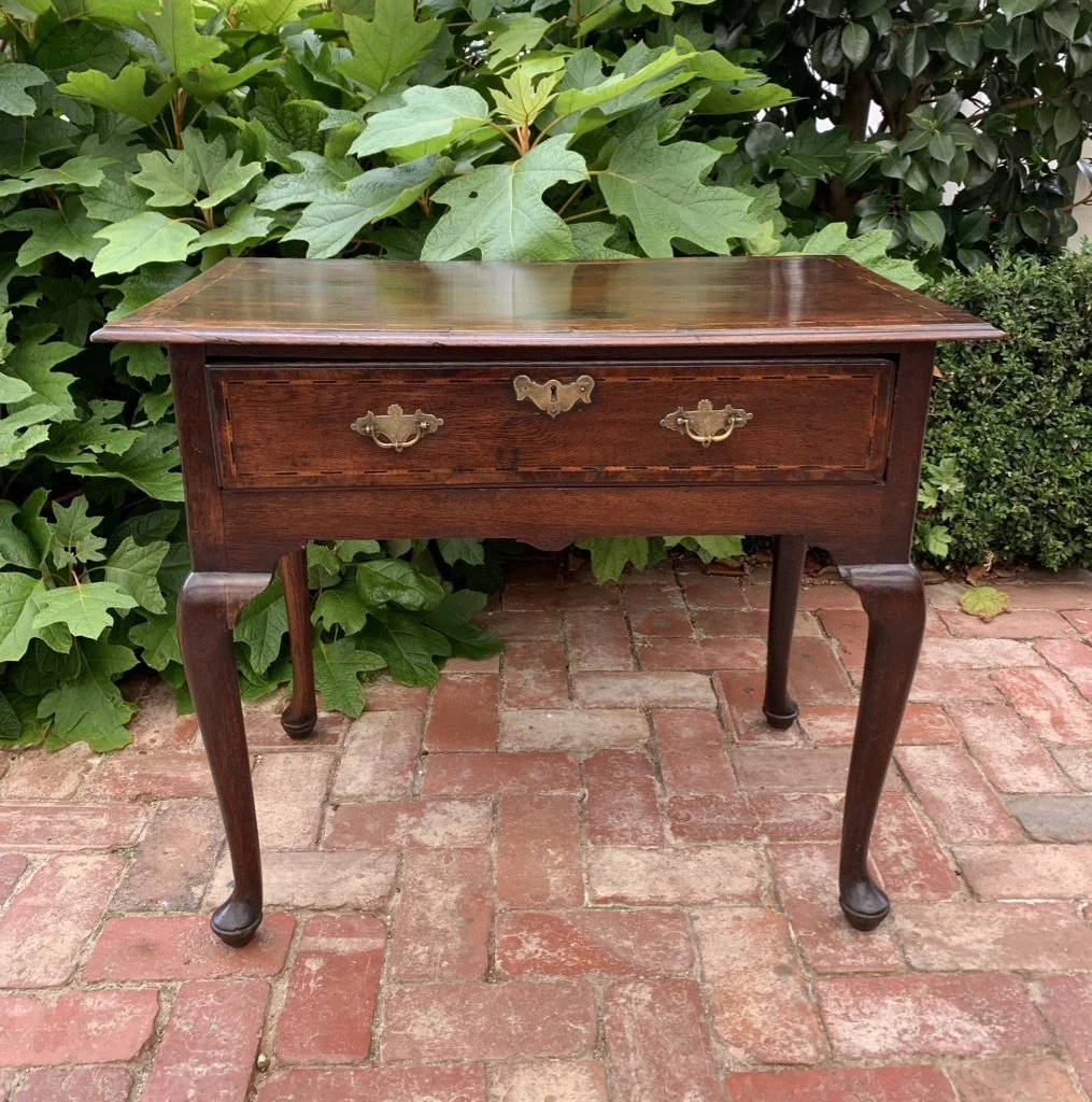 front view of georgian oak side table or lowboy