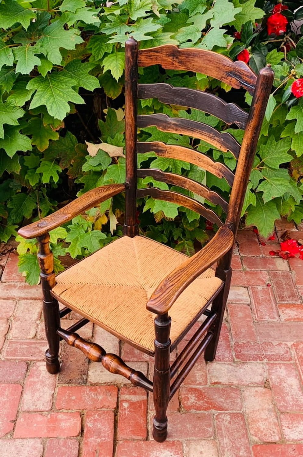 Early 19th Century English Wavy Ladder Back Armchair