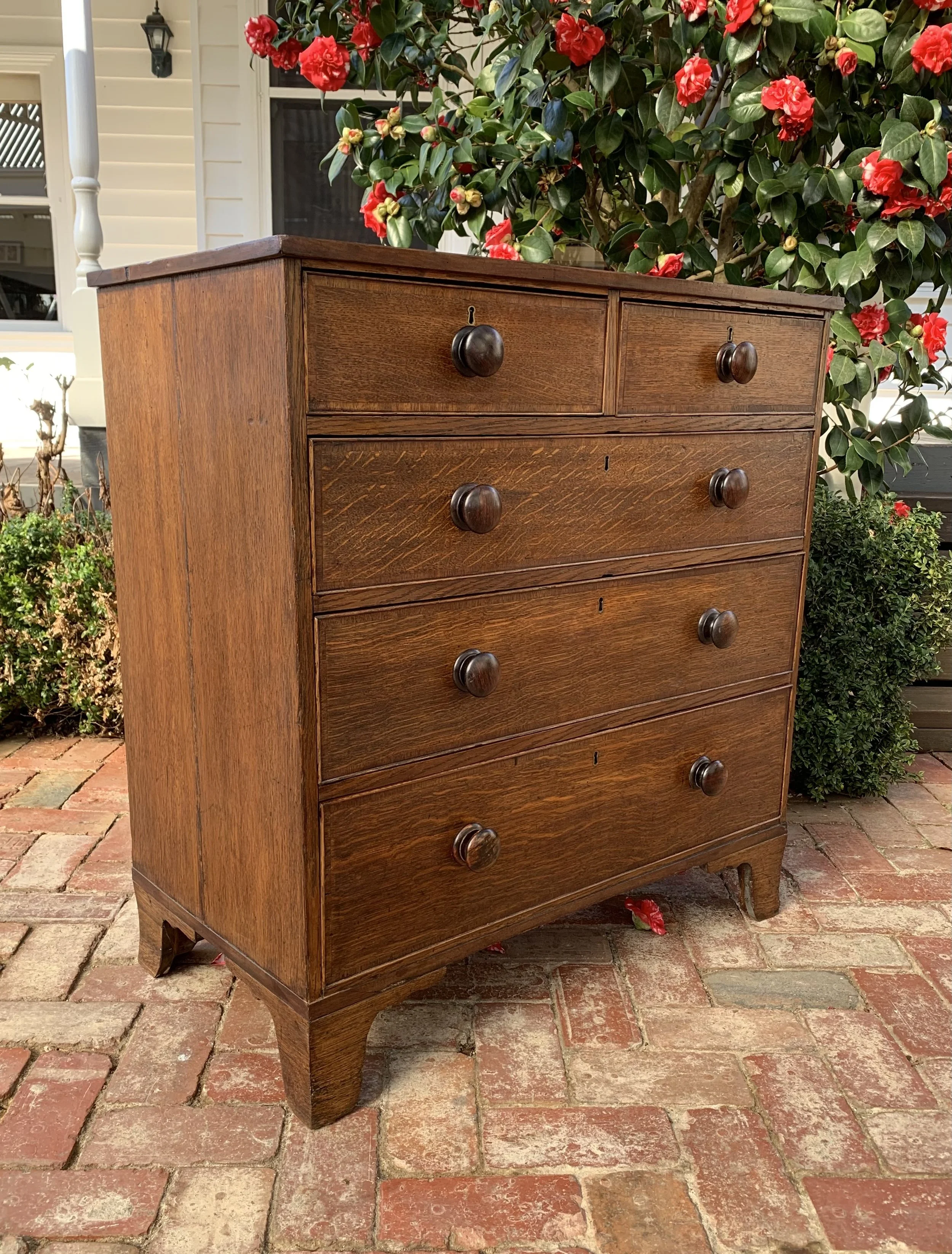 country oak chest of drawers
