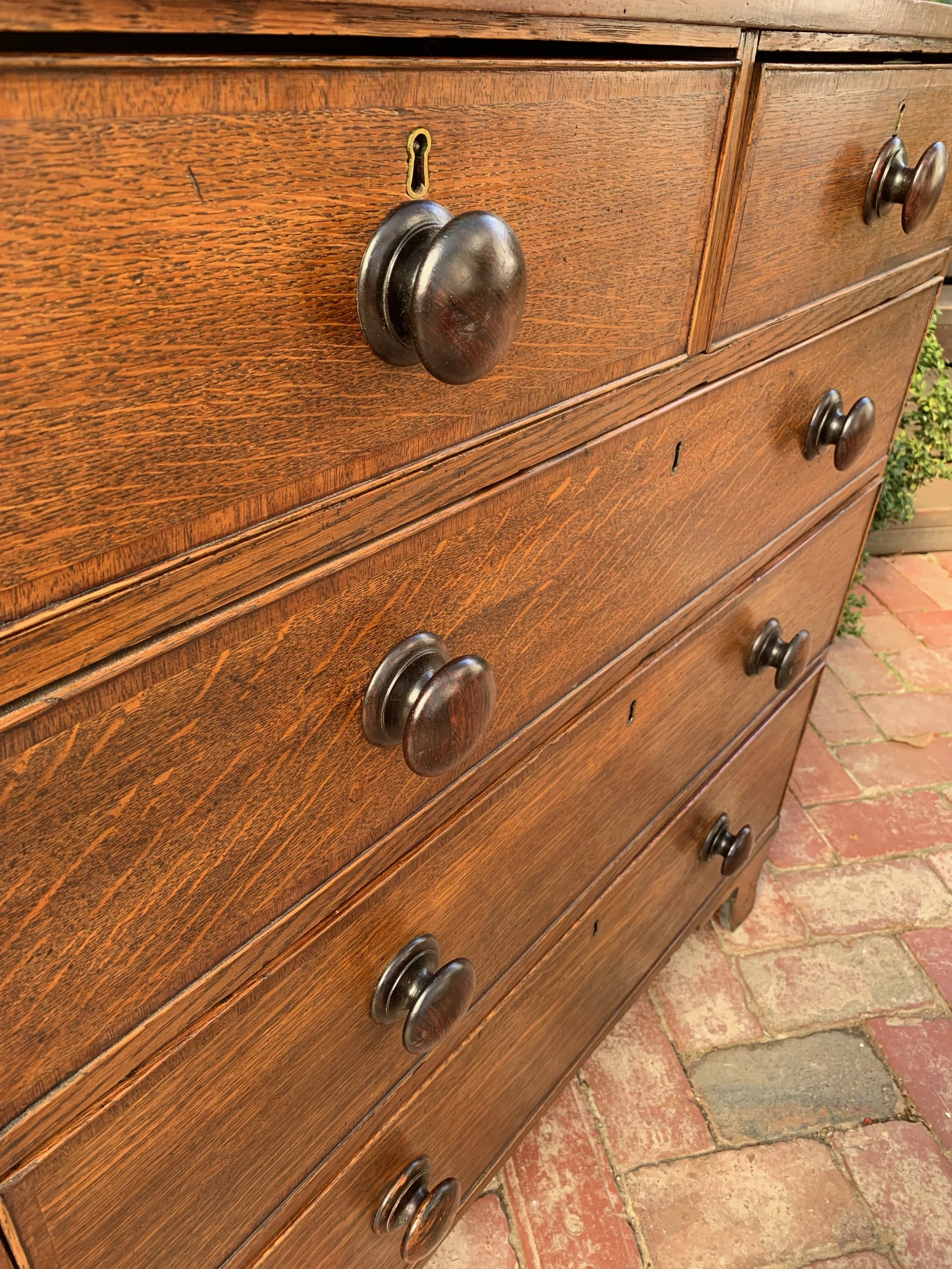 country oak chest of drawers