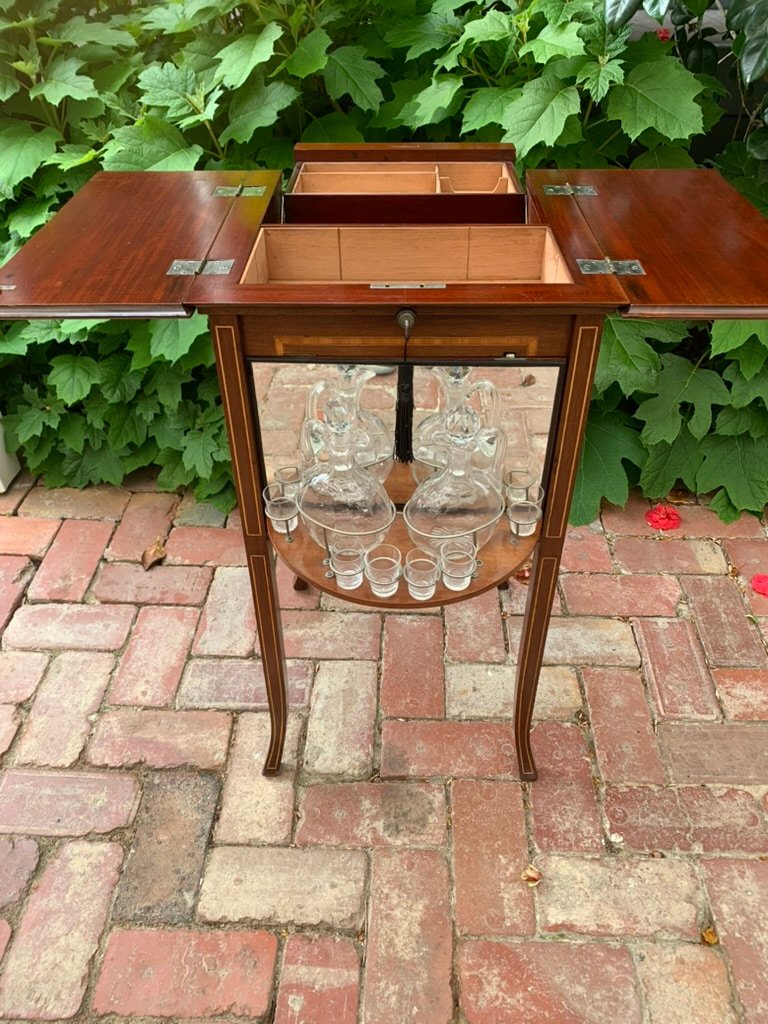 Sheraton Revival Mahogany Drinks Cabinet, Circa 1900