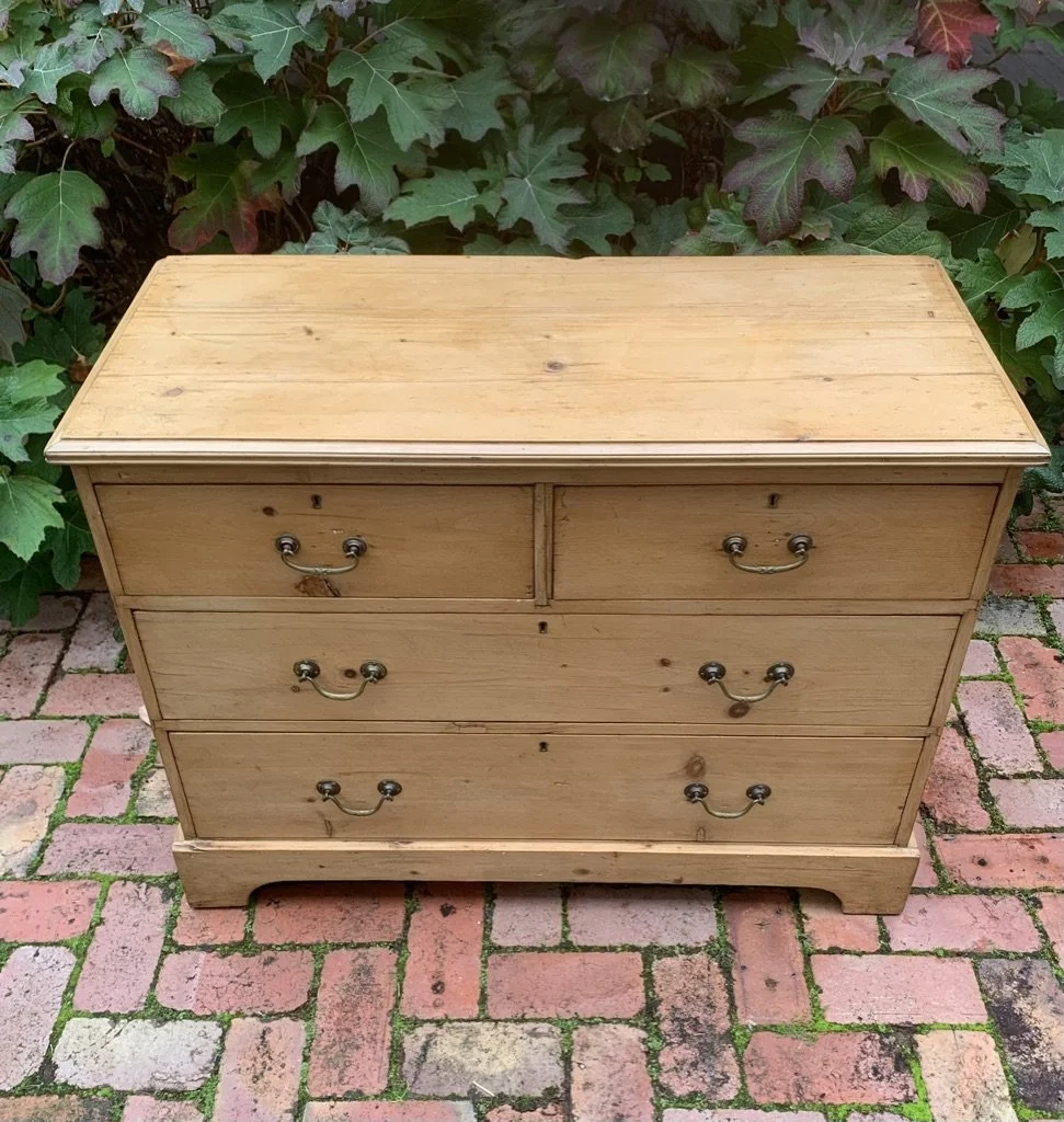 English Georgian pine chest of drawers c.1800-1830 full front elevation