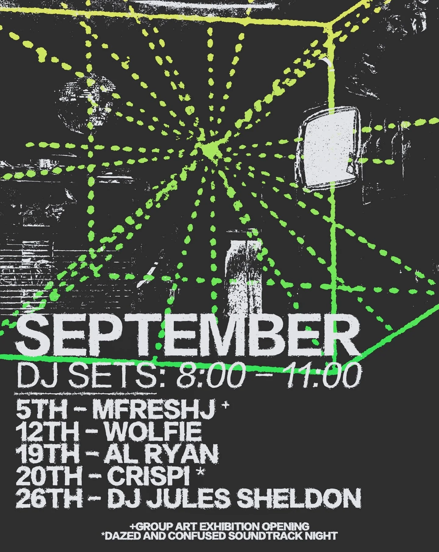 Nearly time to wake up, it&rsquo;s September ☀️ more djs on the turntables this month, new art up this Friday, and Crispi is playing every song that appears in dazed and confused in order on vinyl 🔥 c u soon #preston3072 #vinyl