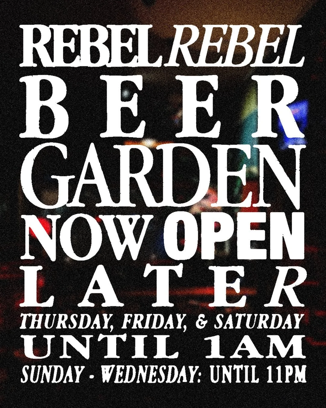 As some of you may have noticed, we&rsquo;re finally permitted to have our beer garden open late! After years upon years of applications, hoop jumping, construction, waiting for emails, and telling everyone no, the bar is staying open, just the outsi