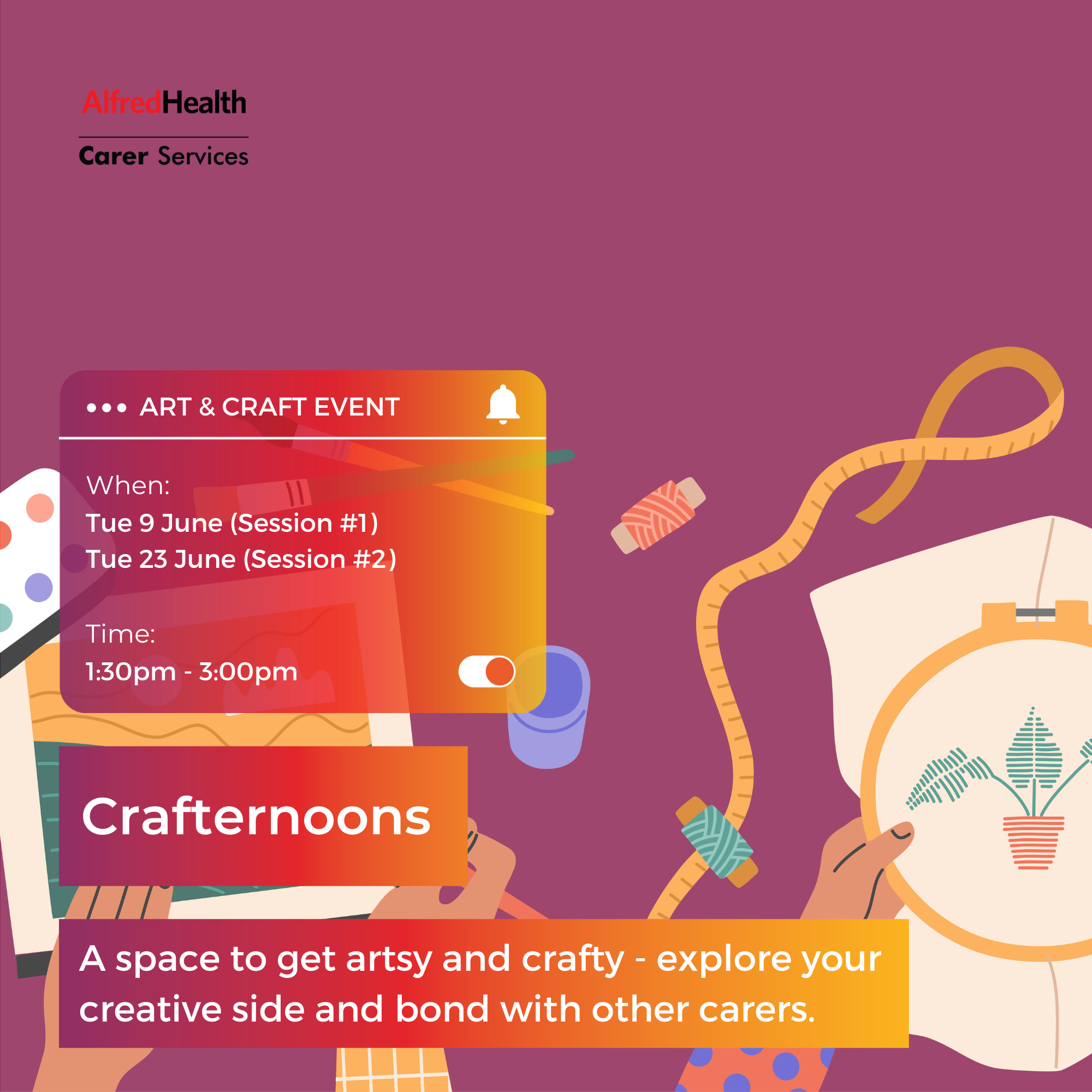 Crafternoons - June: Session 1 - Bookmarkers