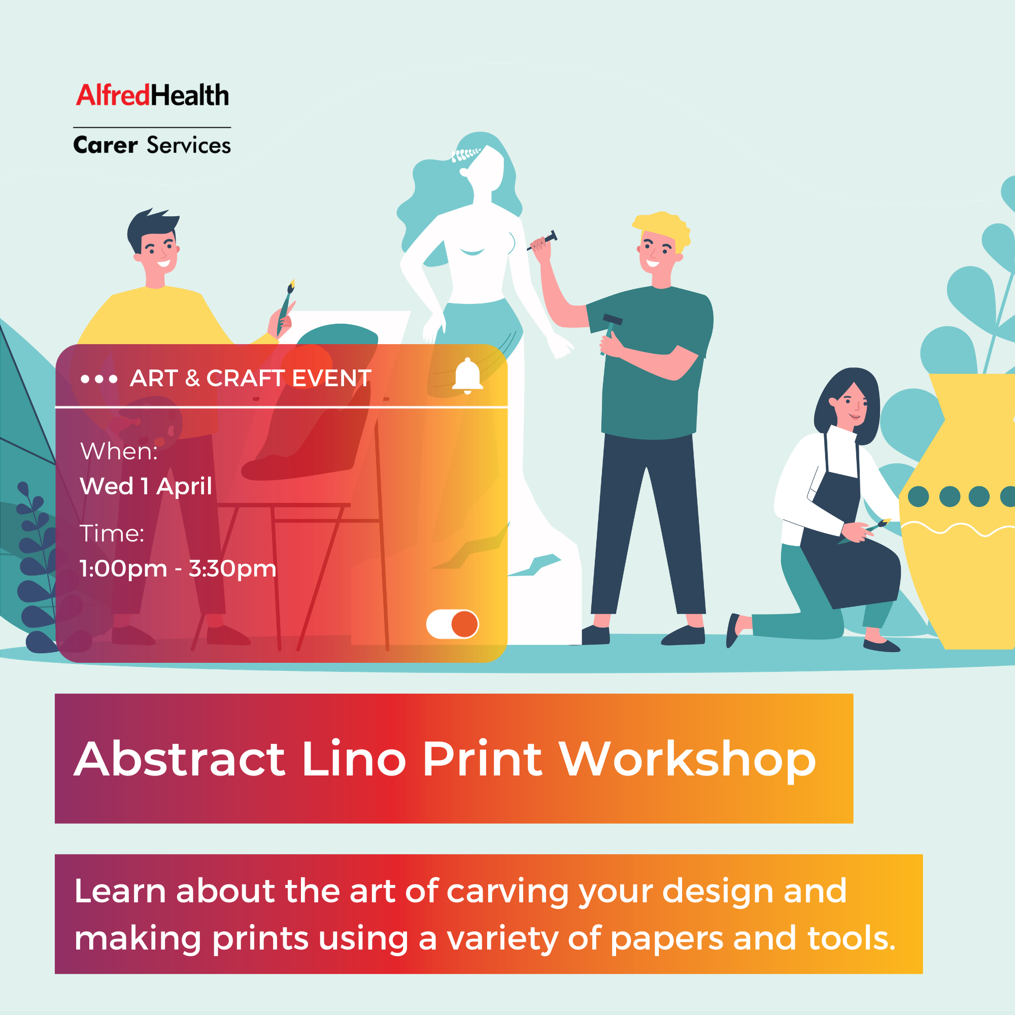 Abstract Lino Print Landscape Workshop