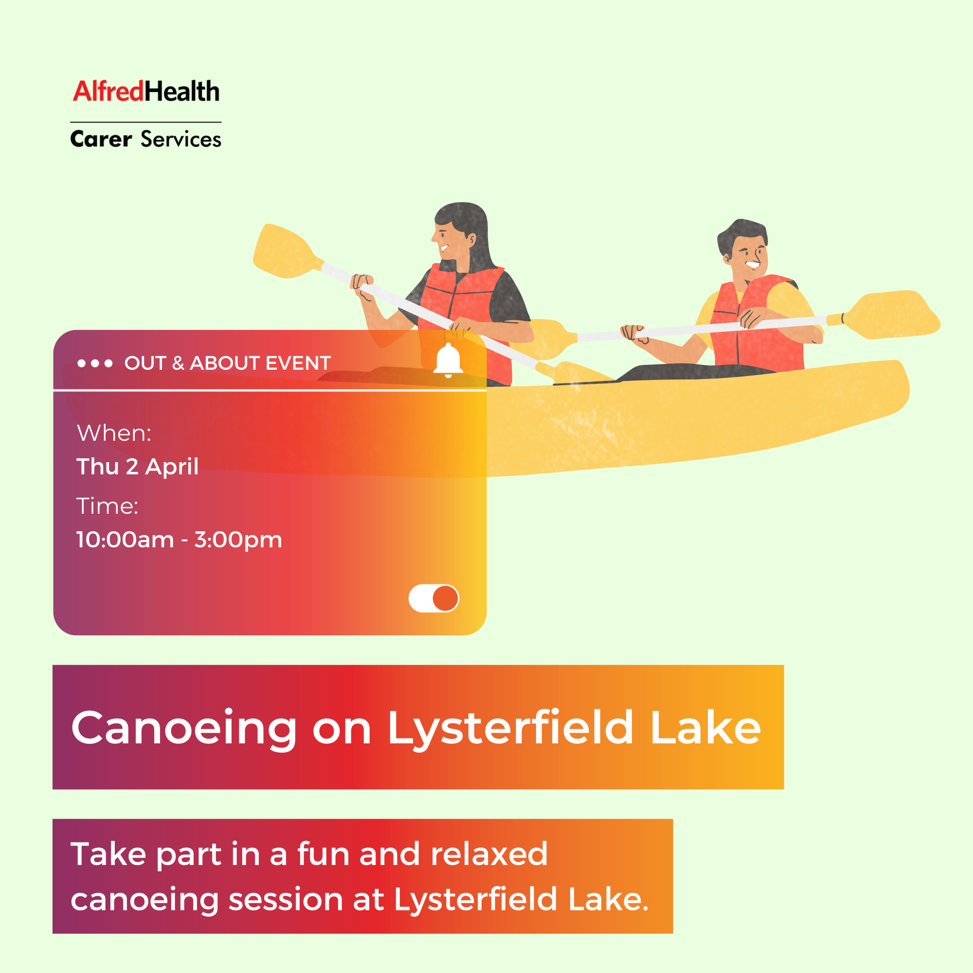 Canoeing on Lysterfield Lake