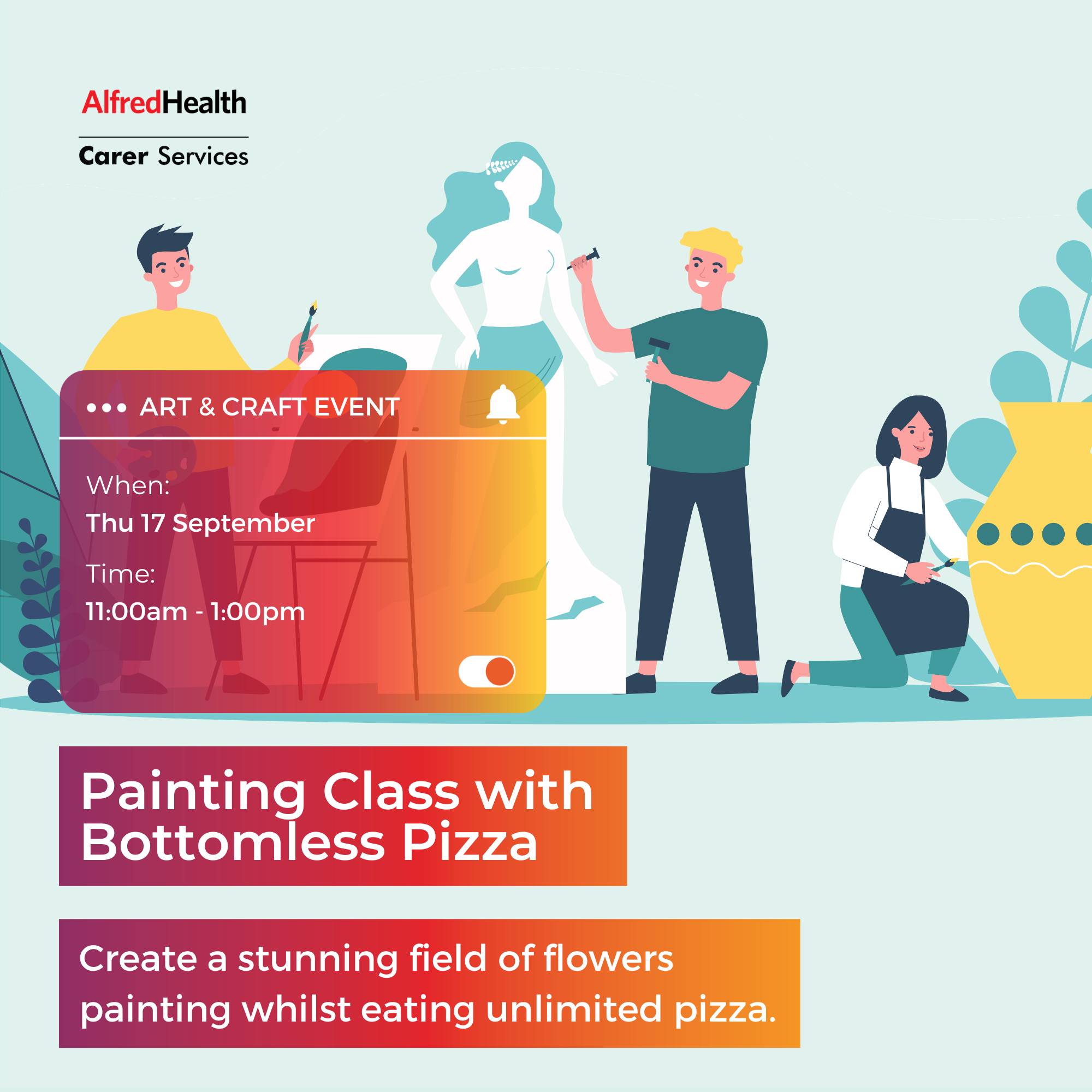 Painting Class with Bottomless Pizza