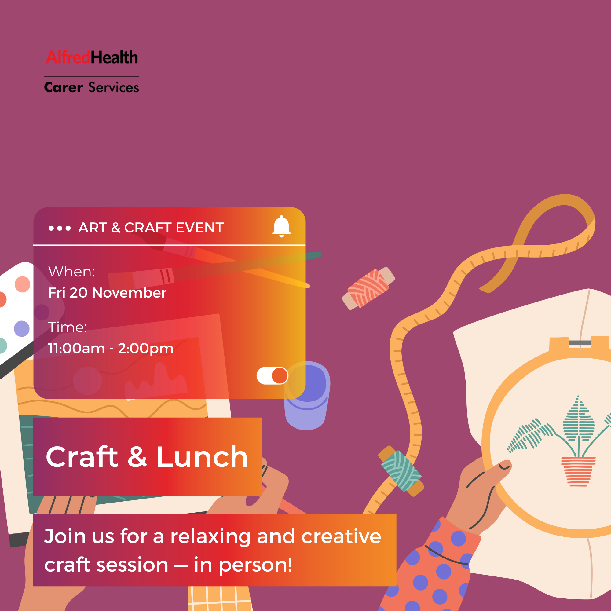 Craft &amp; Lunch at Narre Warren - November