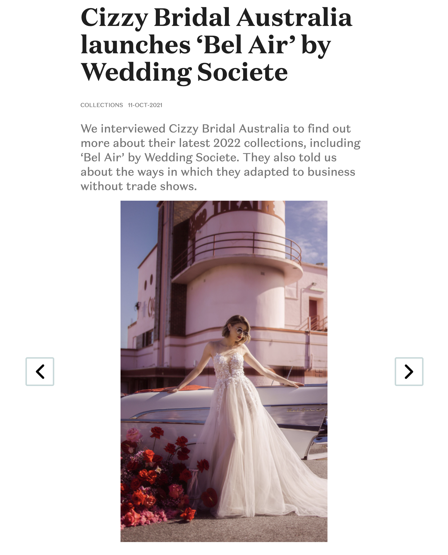 Braut Einkäufer: Cizzy Bridal Australia stellt 'Bel Air' von Wedding Societe vor