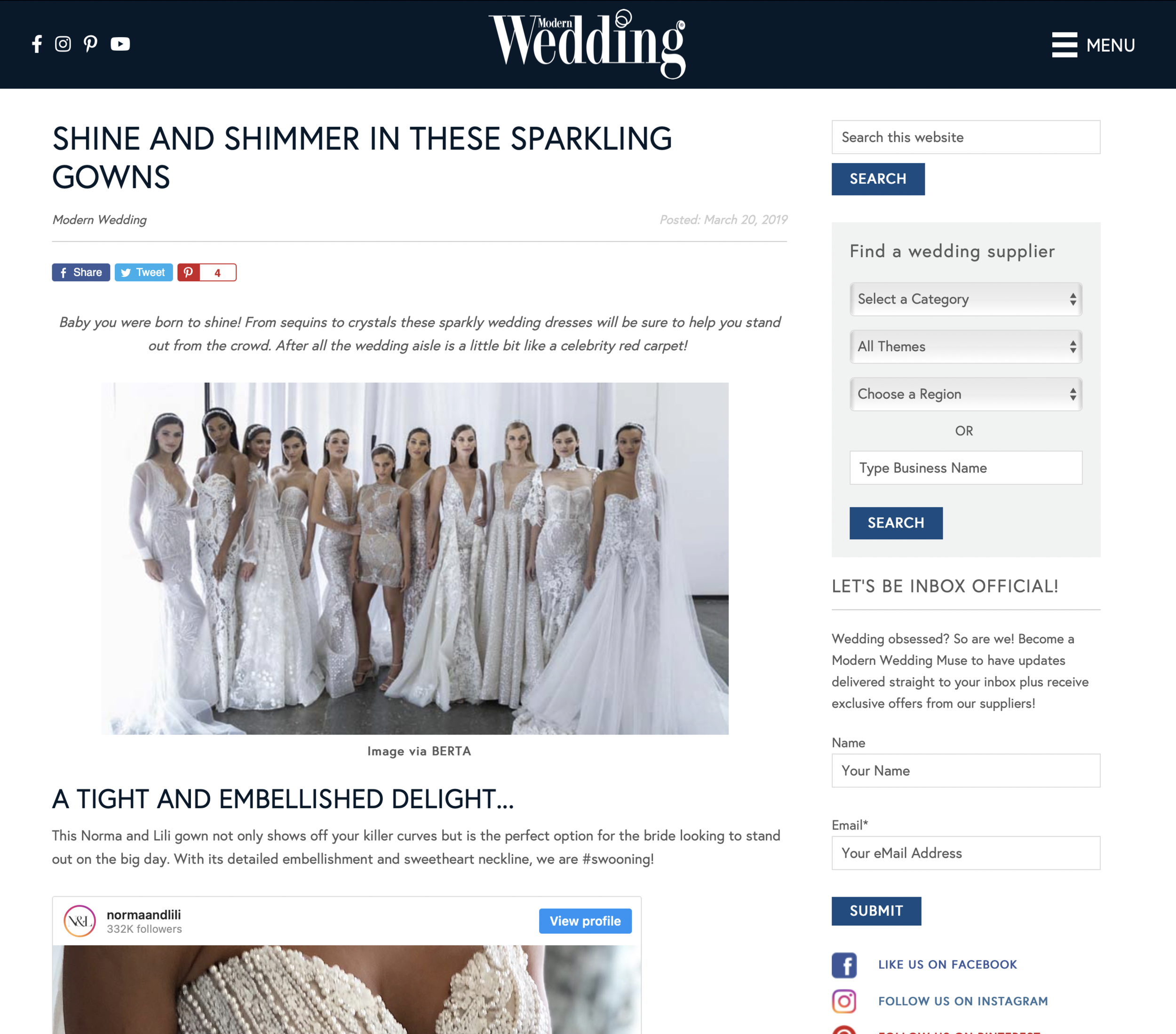 Moderne Hochzeit: Schimmern und glänzen in diesen funkelnden Kleidern Artikel 2019