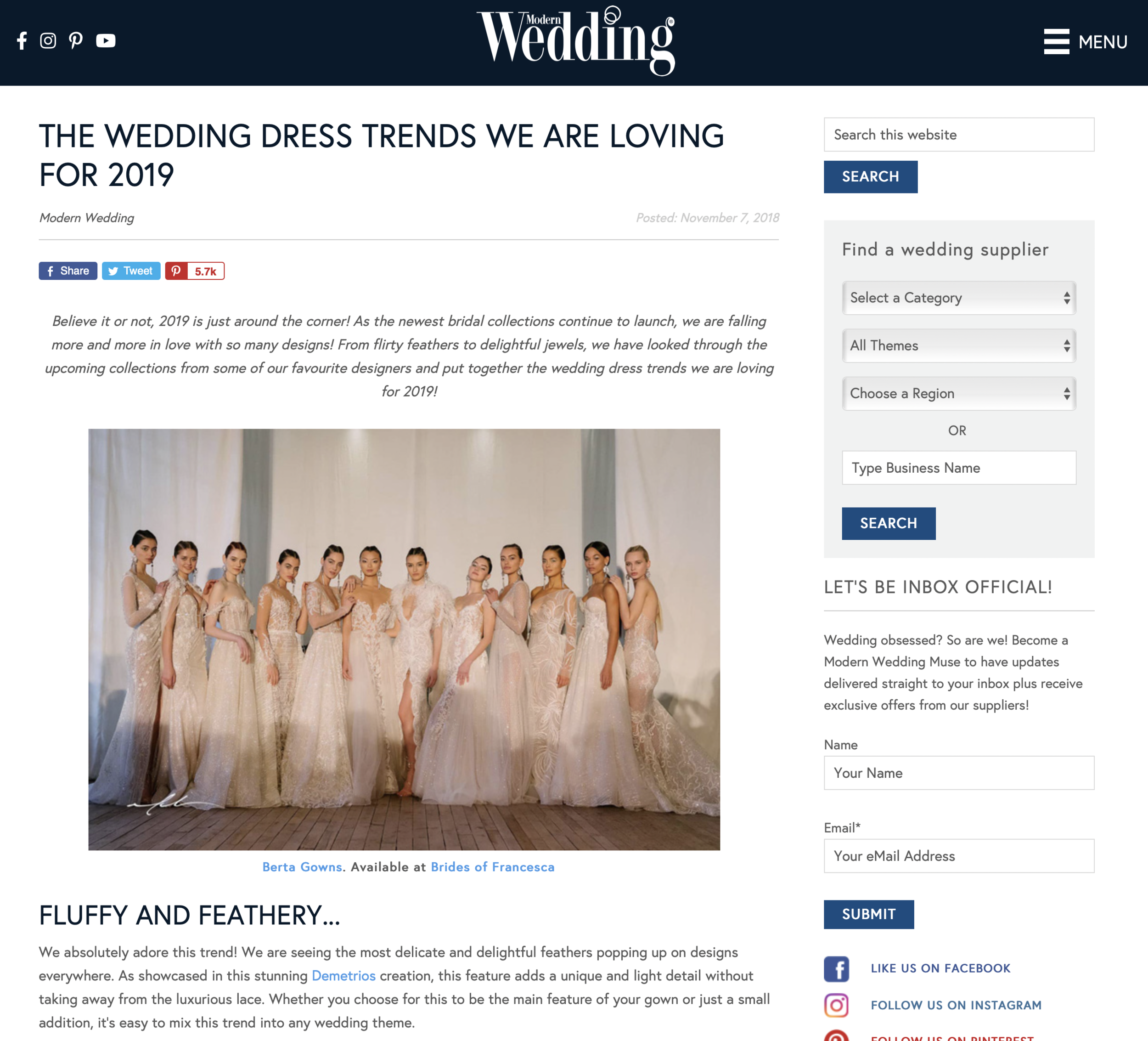 Moderne Hochzeit: Die Hochzeitskleid-Trends, die wir 2019 lieben Artikel