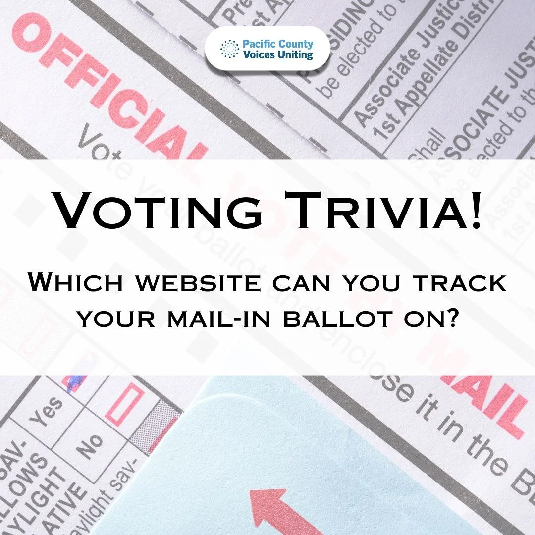 Trivia Thursday &mdash; Week 4 of our voting trivia series!

This week&rsquo;s question: Which website can you track your mail-in ballot on?

Answer: VoteWA.gov

📬 Ballots hit the mail tomorrow!
That means your ballot will start arriving soon- keep 