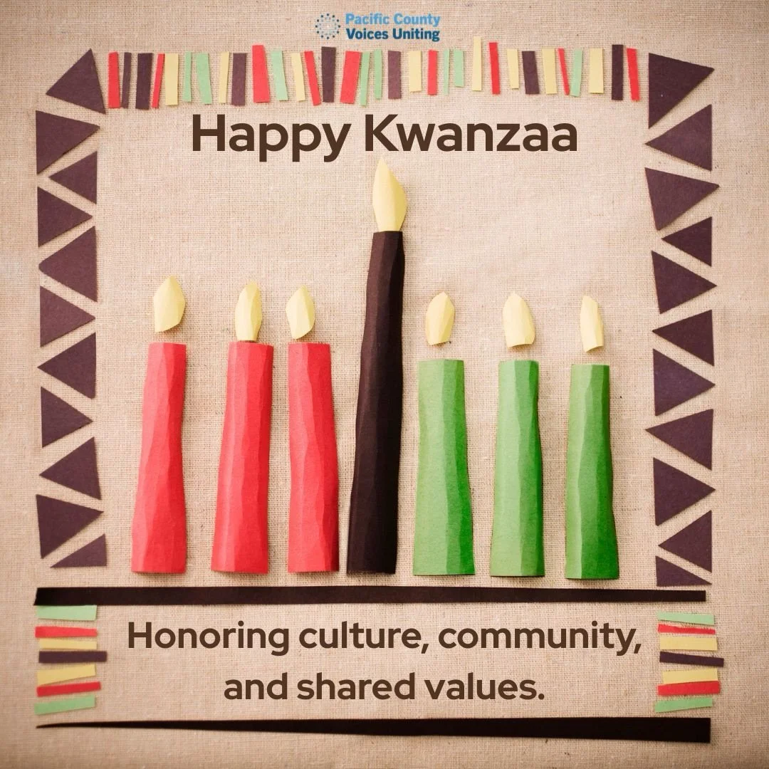 Kwanzaa is a time for reflection, connection, and collective care. We honor the values that continue to strengthen communities and guide us toward a more just future.
Wishing peace and renewal to all who celebrate.

Kwanzaa es un tiempo de reflexi&oa