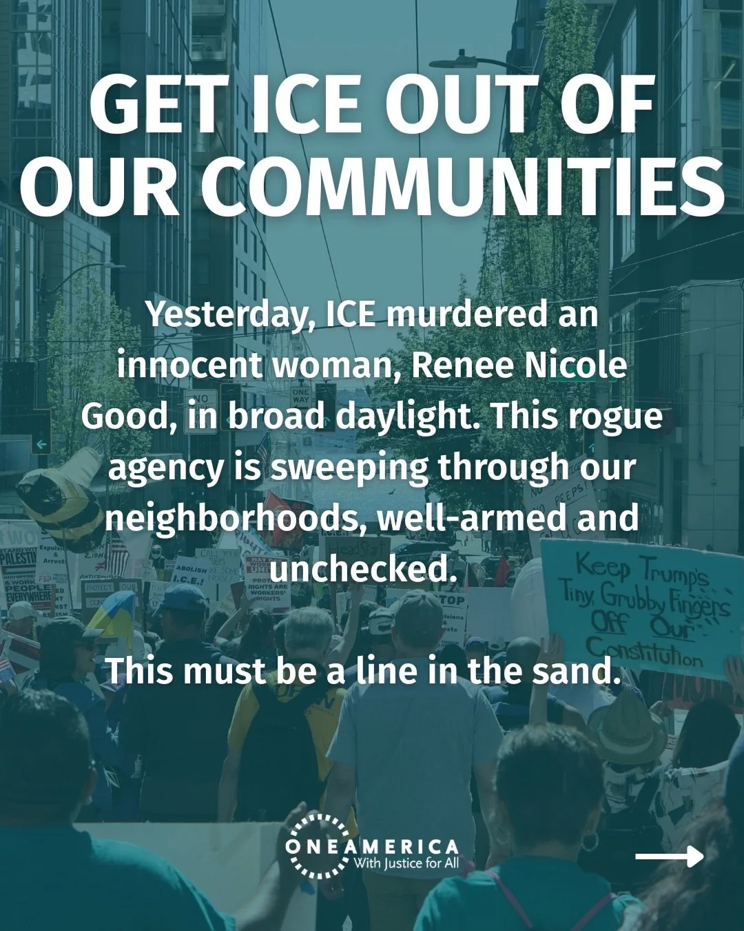 Repost from @oavotes
&bull;
We all deserve to be safe. Immigrants belong here. And ICE needs to get out of our communities. 

Use the link in our bio to send a message to your member of Congress, demanding they hold ICE accountable.