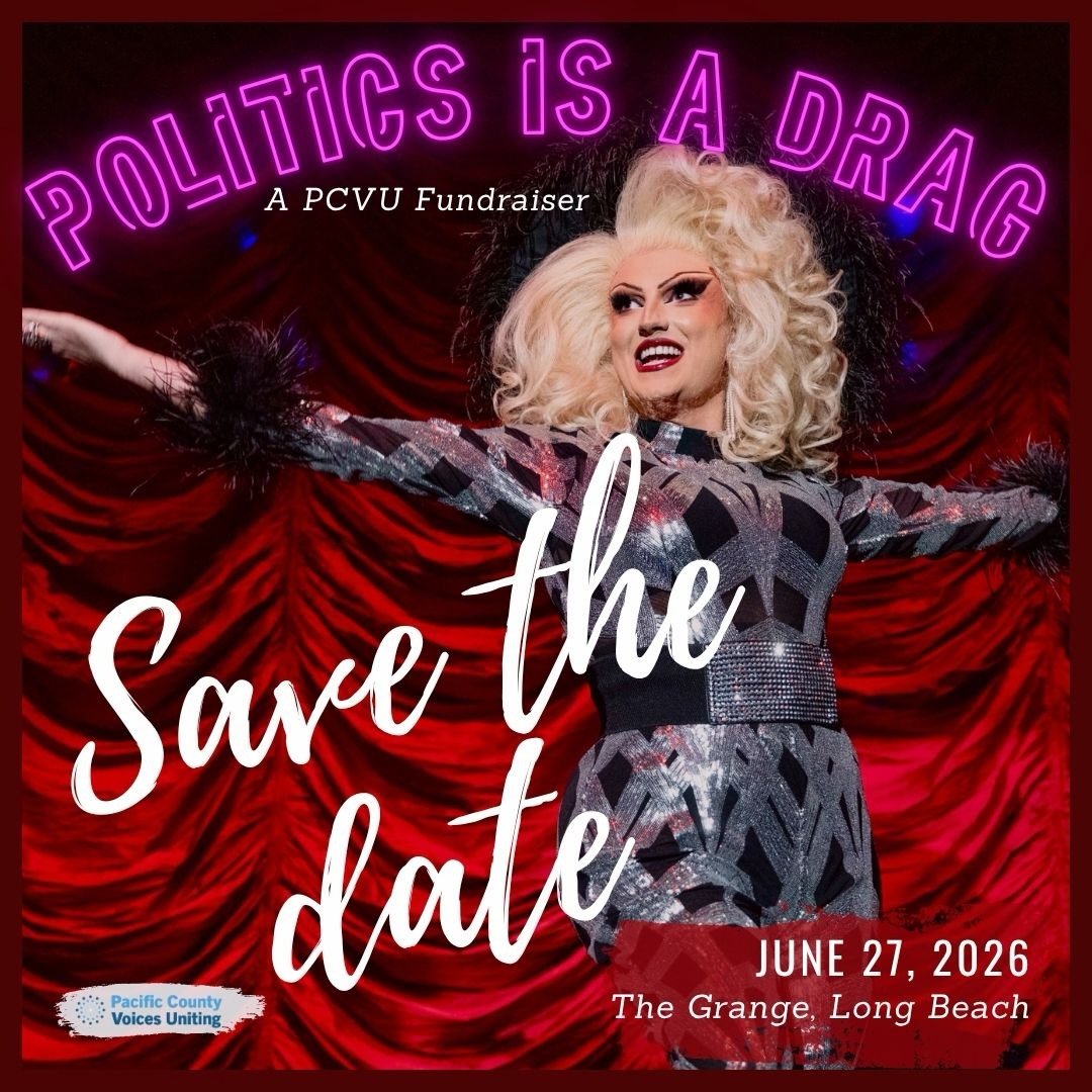 Mark your calendars 💋

POLITICS IS A DRAG

Brunch, but make it political.

A fundraising brunch for PCVU

🗓 June 27, 2026 ⏰ 11&ndash;2 📍 The Grange in Long Beach

Hosted by the fabulous Sativa Queen 👑

More to be announced&hellip; Details + ticke