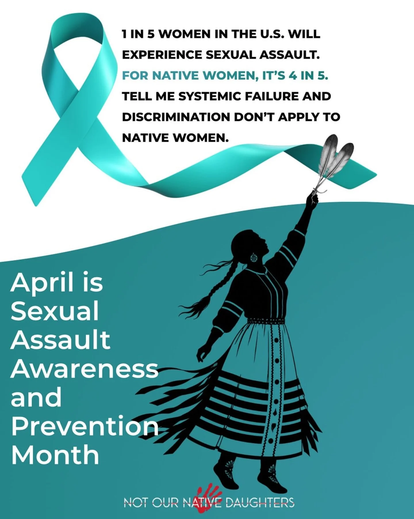 Repost from @notournativedaughters
&bull;
1 in 5 women in the U.S. will experience sexual assault.
For Native women, it&rsquo;s 4 in 5.

For those of us who work in MMIWR, human trafficking, sexual assault, domestic violence, child exploitation, and 