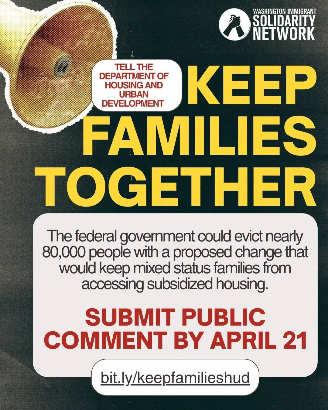 Repost from @waisn_org
&bull;
Tens of thousands of families&mdash;including many of the 173,000 Washingtonians who live in subsidized housing&mdash;could be forced to choose between having to separate to keep some members housed or face eviction and 