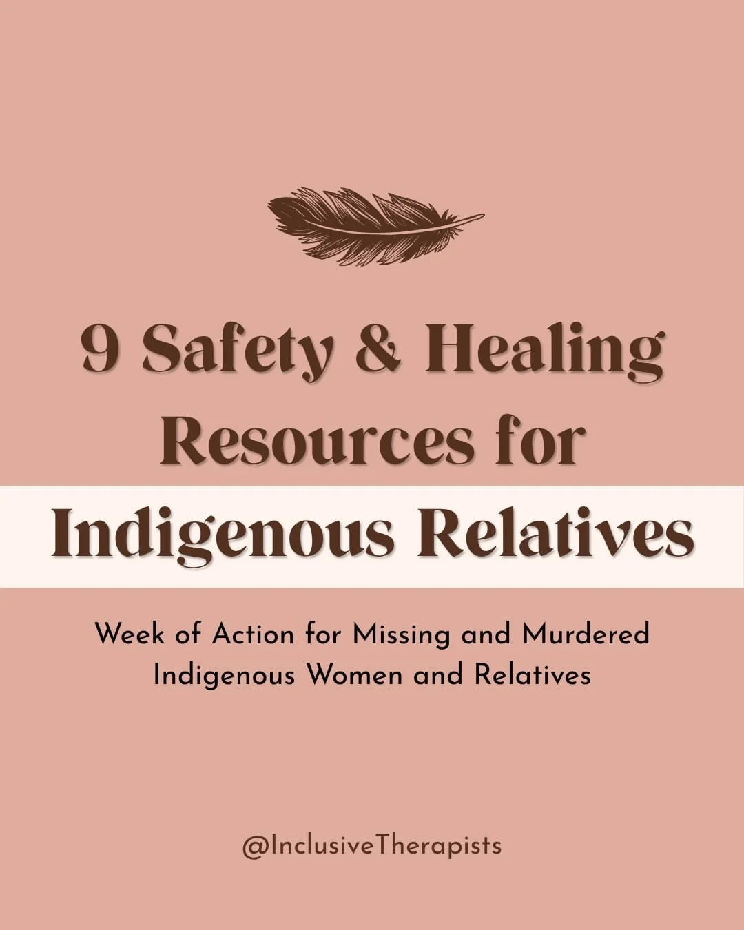 Repost from @inclusivetherapists
&bull;
9 Safety &amp; Healing Resources for Indigenous Relatives 🌟

Guided by Indigenous activists, we advocate for Landback, Bodies Back. 🪶

Scroll through to learn about and support these Indigenous-led orgs doing