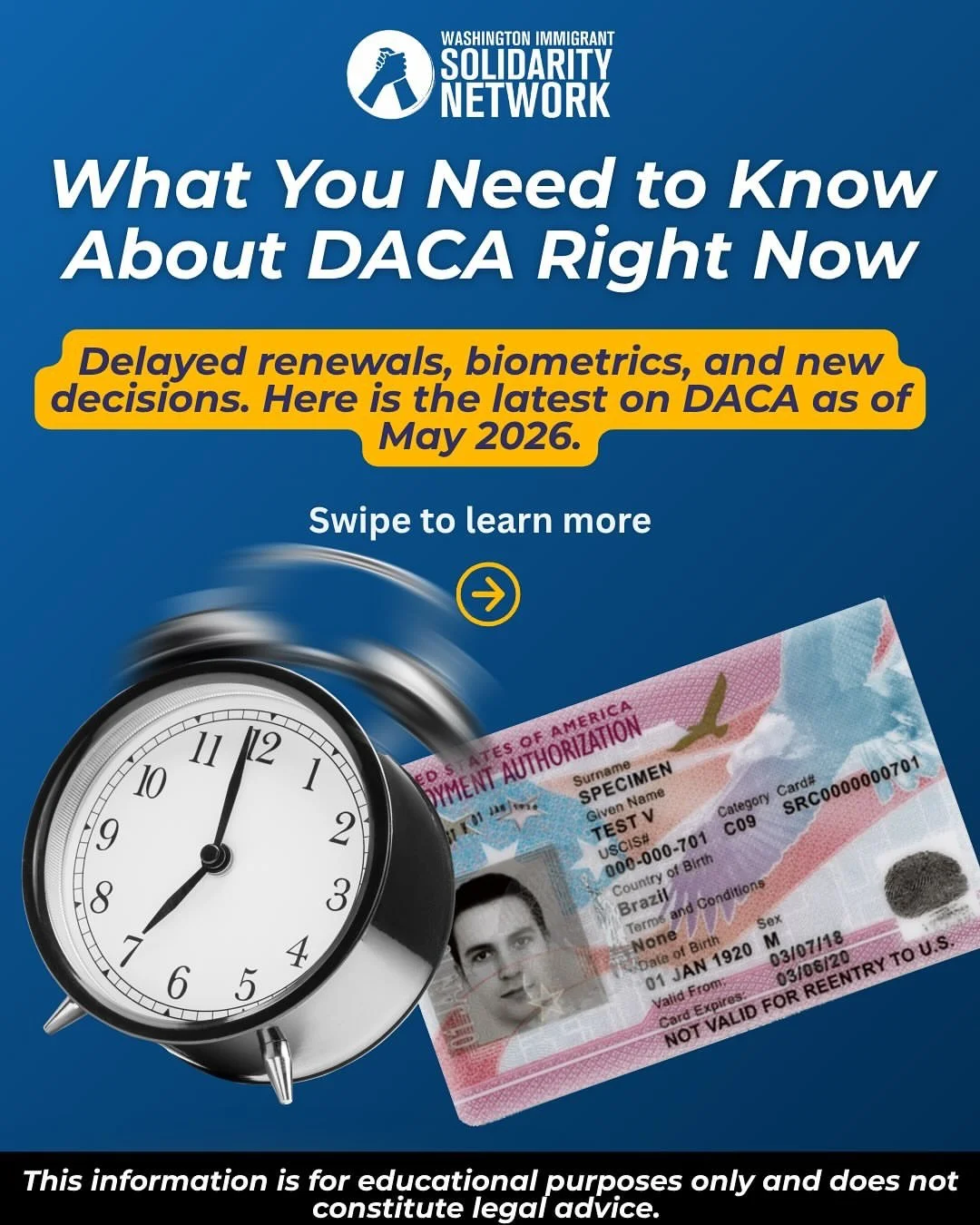 Repost from @waisn_org
&bull;
With new DACA decisions from the Board of Immigration Appeals and recipients across the country reporting longer renewal wait times, DACA recipients and their families are faced with even more uncertainty in an already v