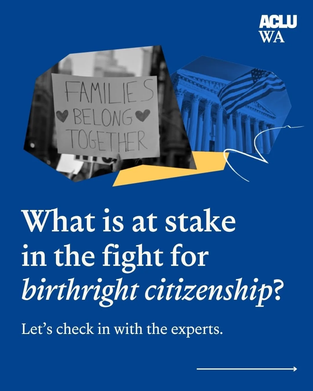 Repost from @acluwa
&bull;
Birthright citizenship is central to who we are as a nation. It reflects that all children born in this country belong here, no matter who their parents may be. 

President Trump&rsquo;s efforts to end birthright citizenshi
