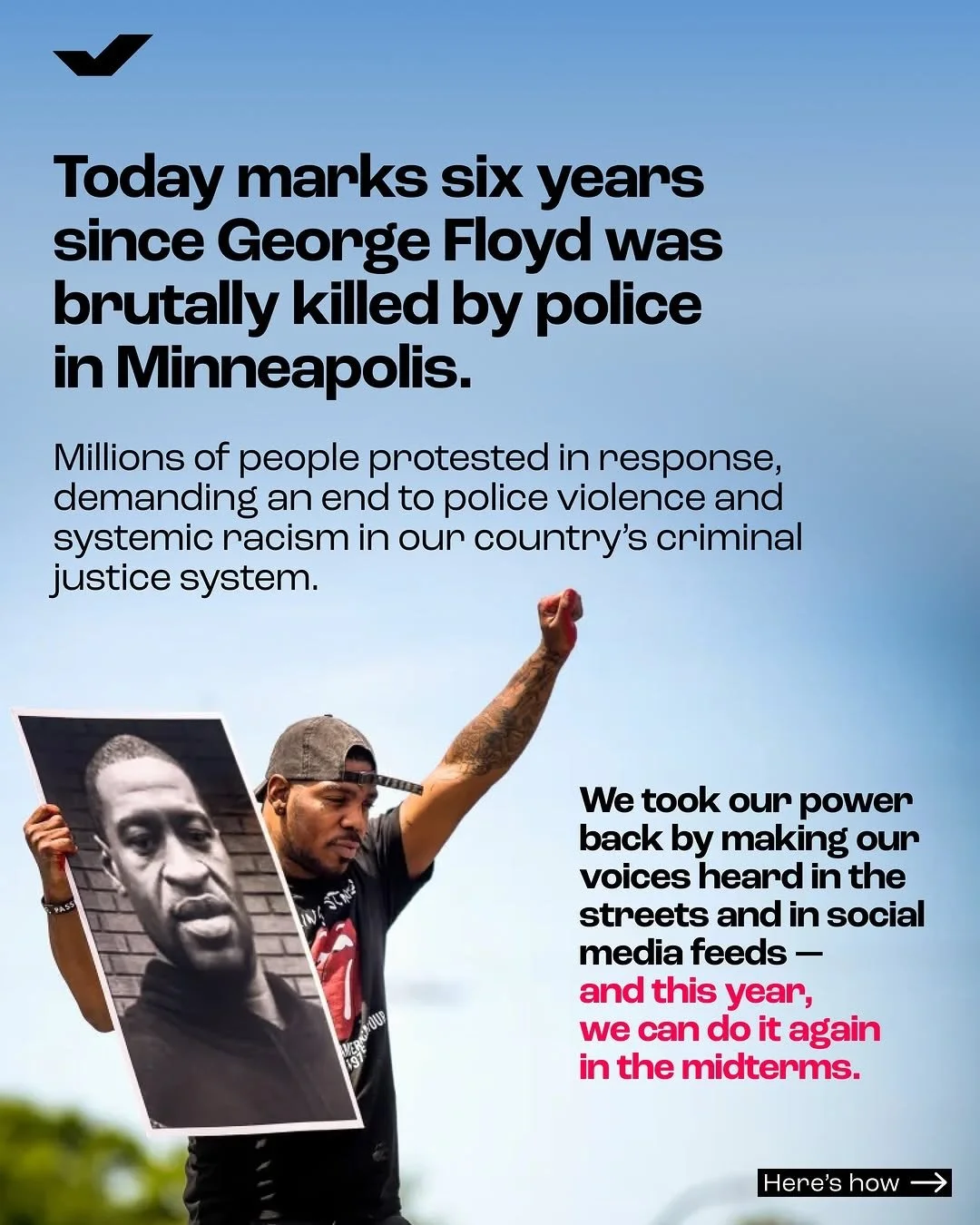 Repost from @whenweallvote
&bull;
Today we&rsquo;re thinking about George Floyd, who was brutally killed by a police officer six years ago. Our hearts are with the Floyd family and his daughter, Gianna, especially.

As we reflect on that horrifying m