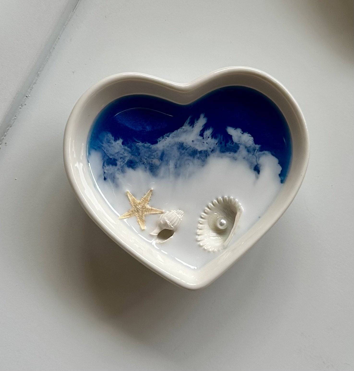 Beach Heart Resin Trinket Dish