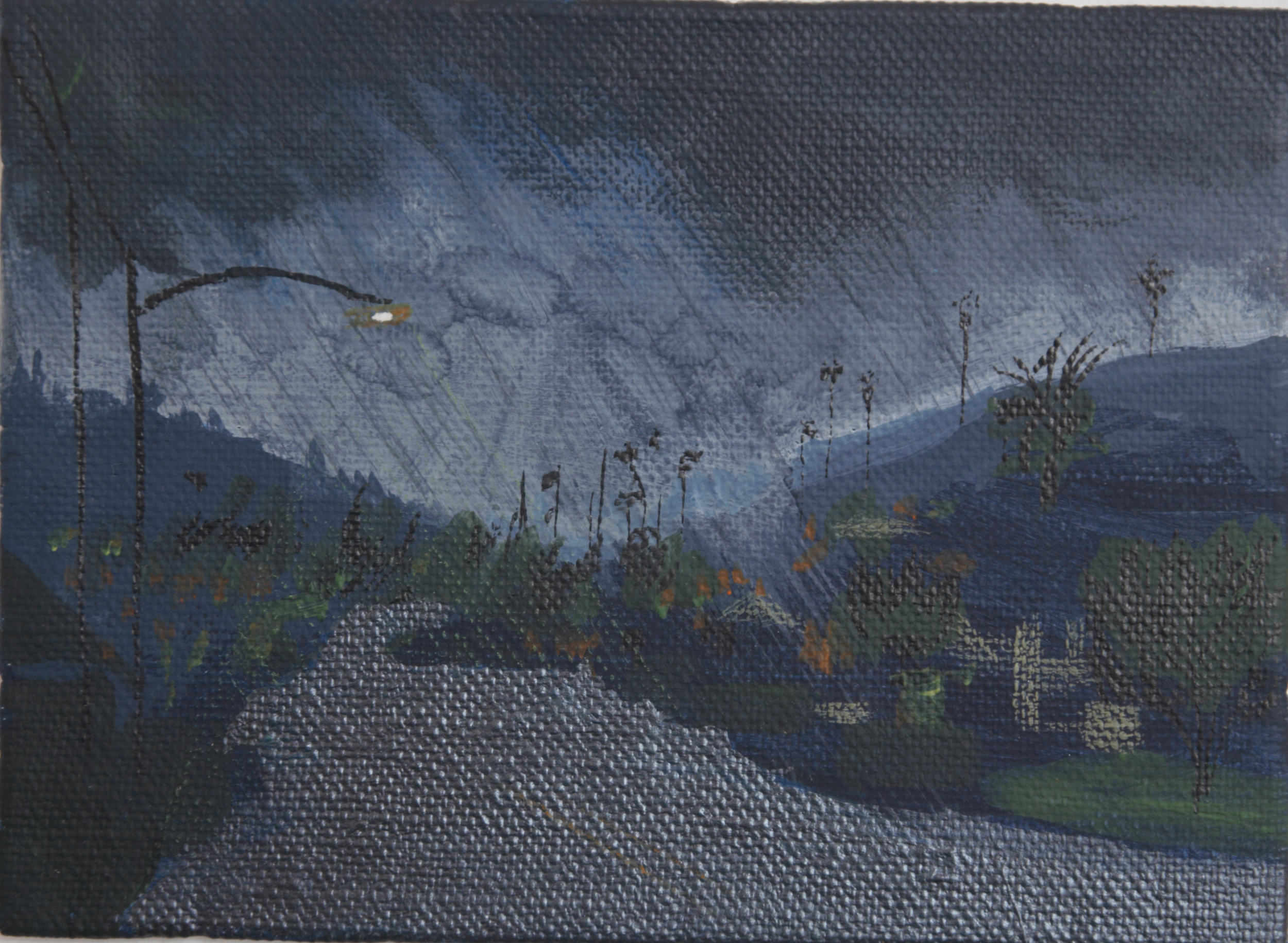 Unnatural history / Atmospheric river California - Acrylic on linen 13cmx9cm 2026