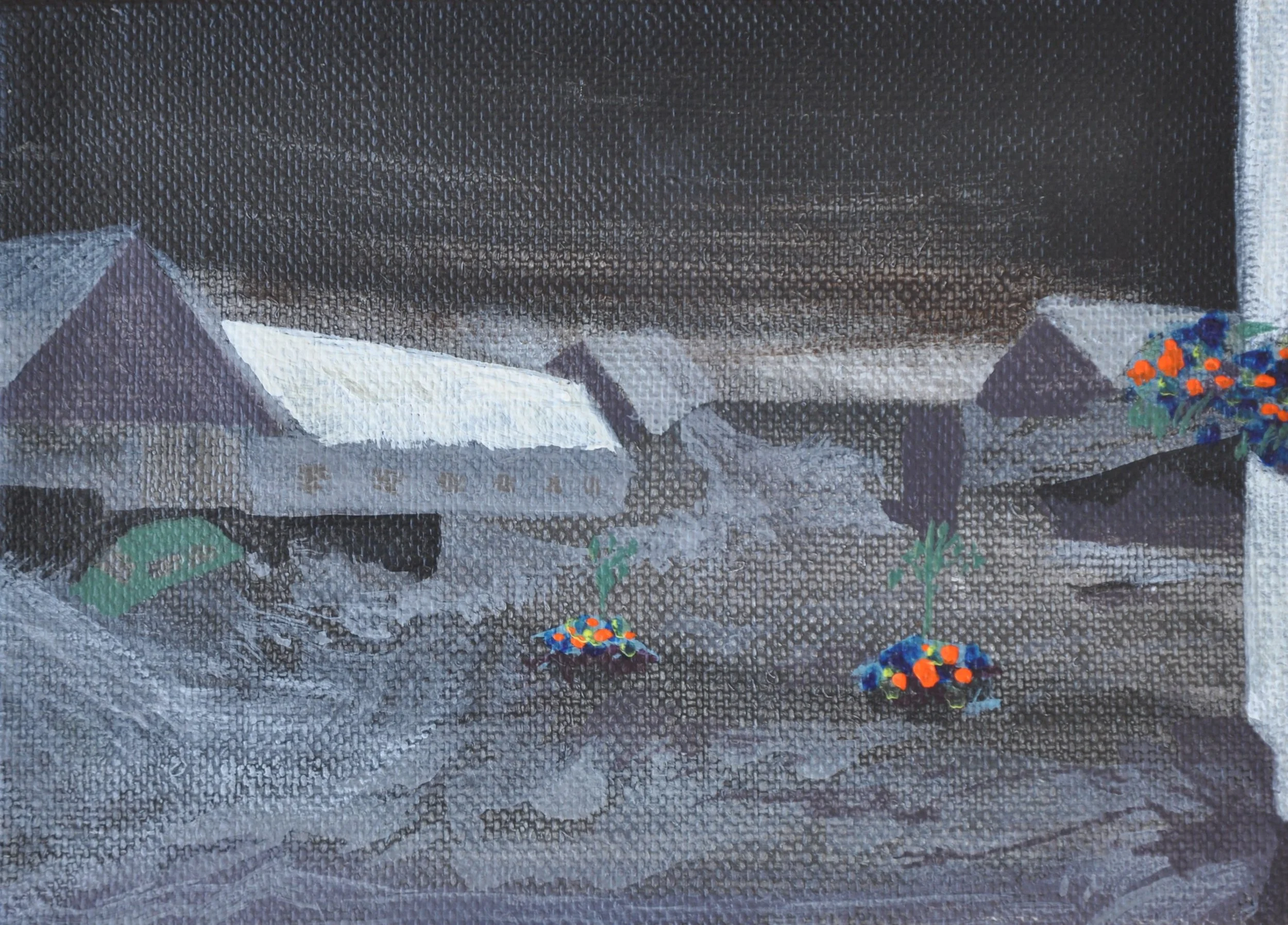 Unnatural history / Boscastle - Acrylic on linen 13cmx9cm