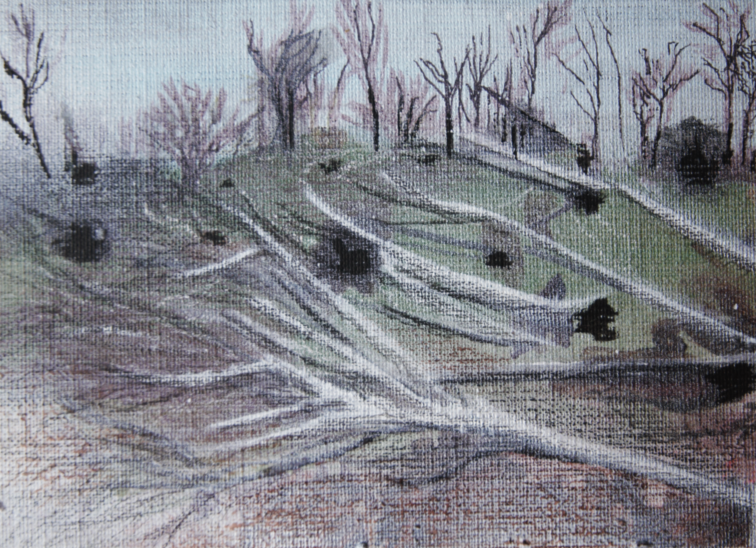 Unnatural history / Storm Arwin- Acrylic on linen 13cmx9cm