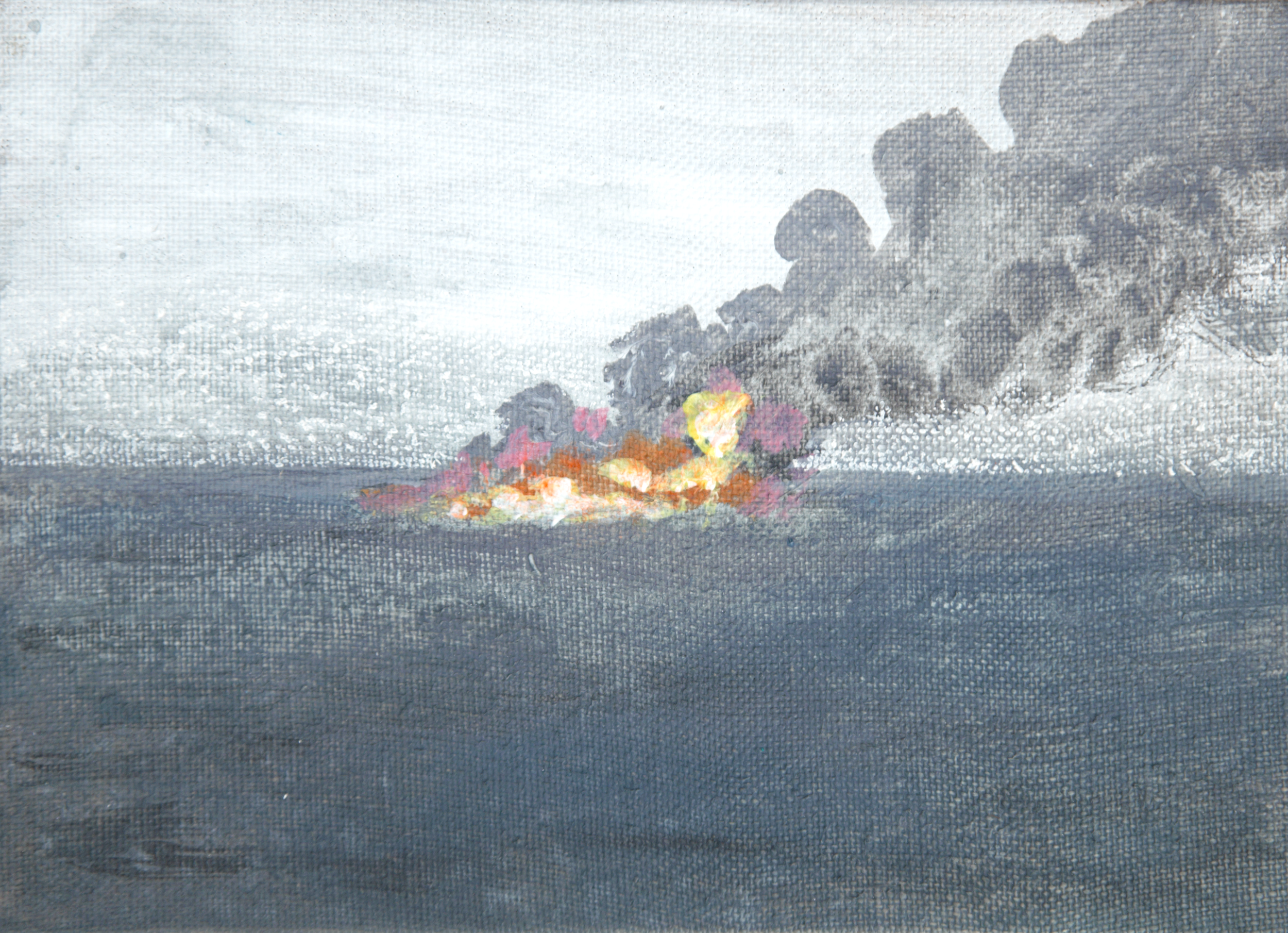 Unnatural history / Stena Immaculate - Hull - Acrylic on linen 13cmx9cm