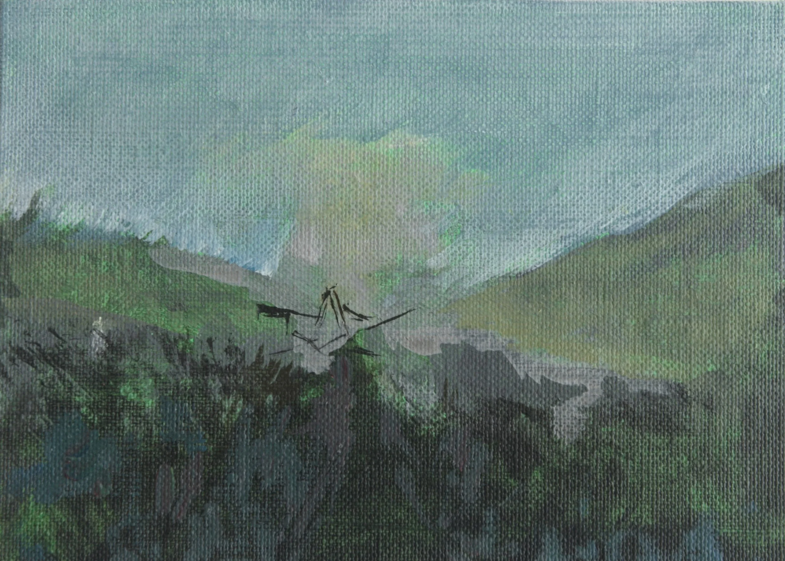 Unnatural history / Bartin mine explosion- Acrylic on linen 13cmx9cm