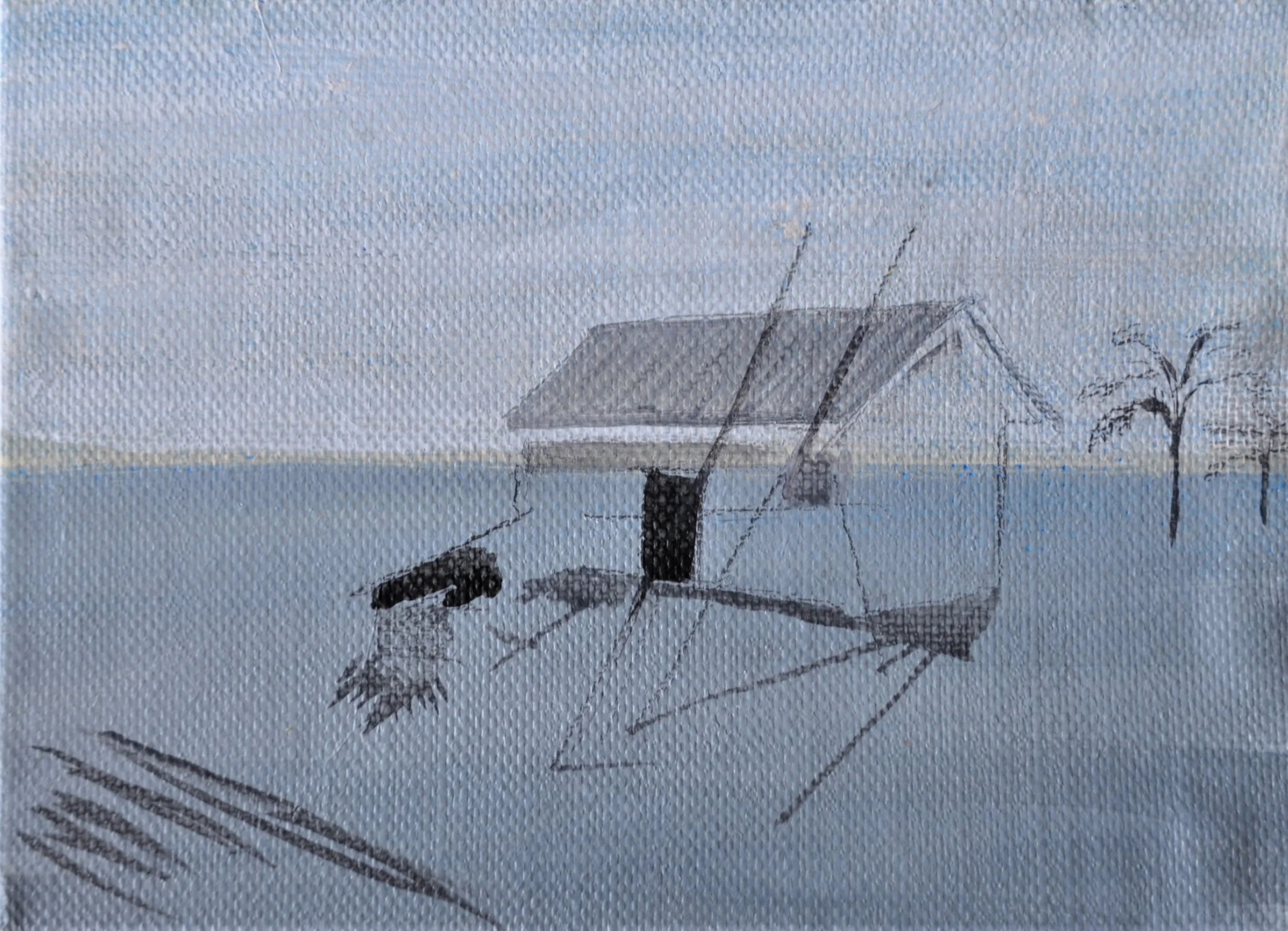 Unnatural history / Bangladesh - Acrylic on linen 13cmx9cm