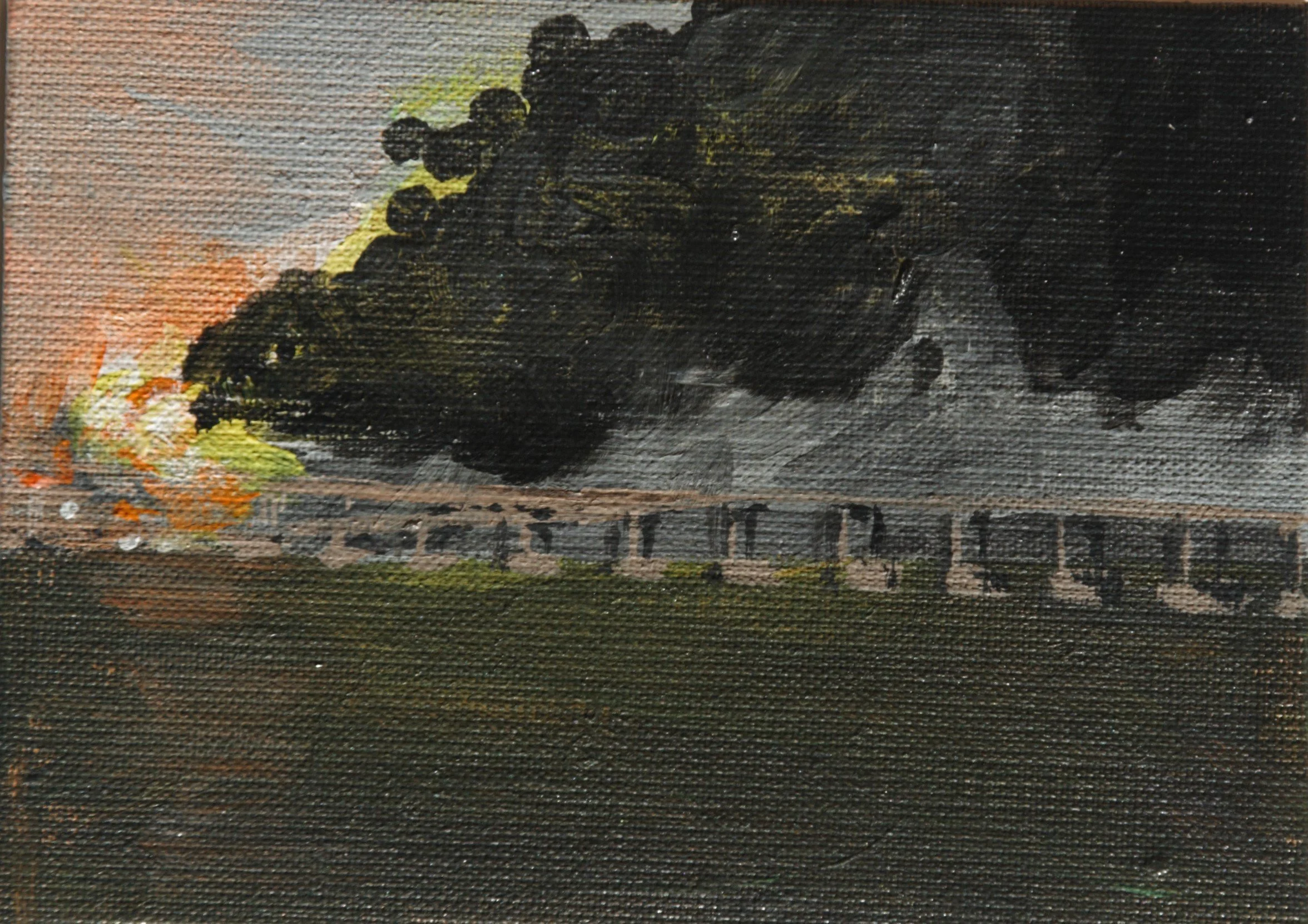 Unnatural history / Krem bridge - Acrylic on linen 13cmx9cm