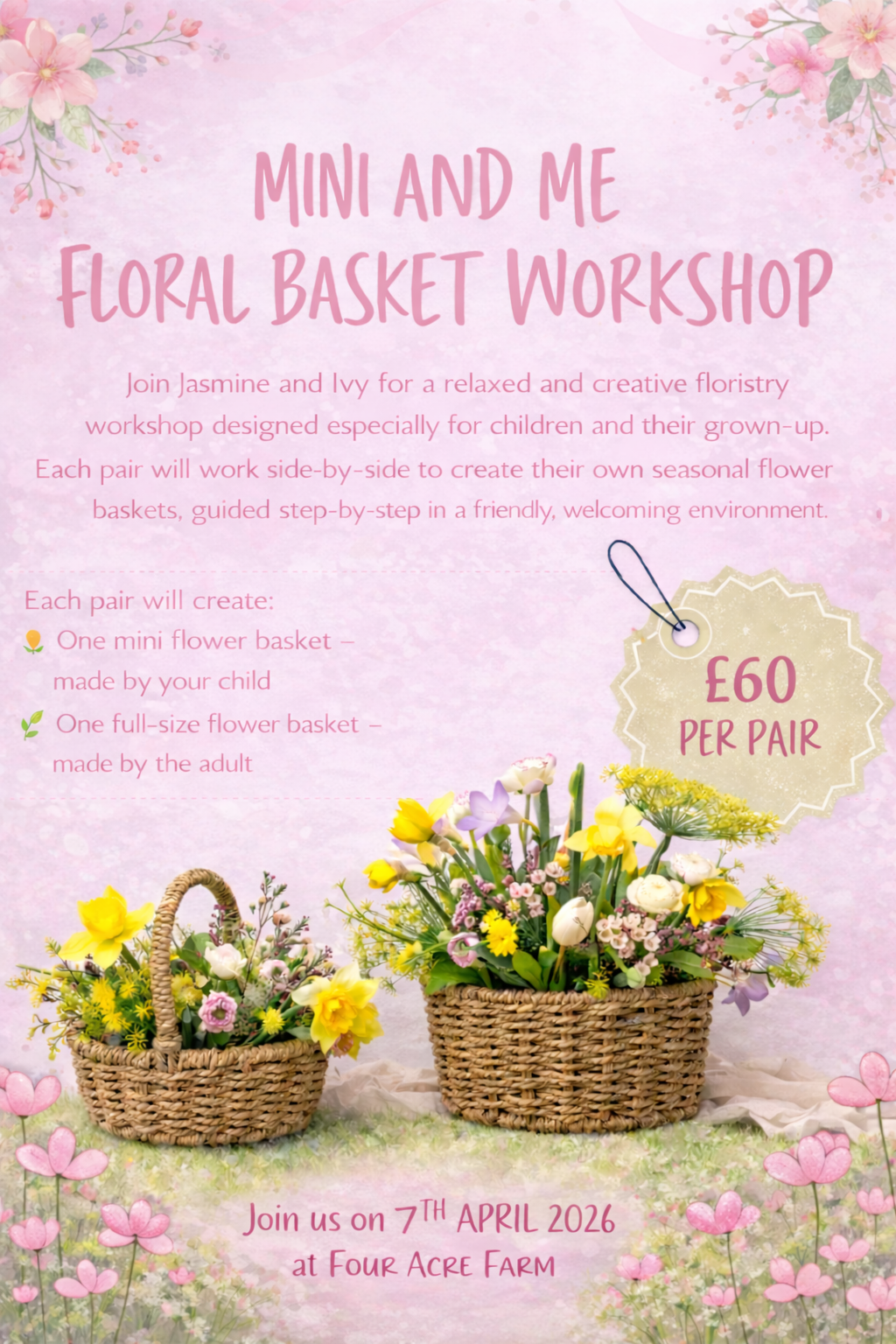 Mini and Me Floral Basket Workshop