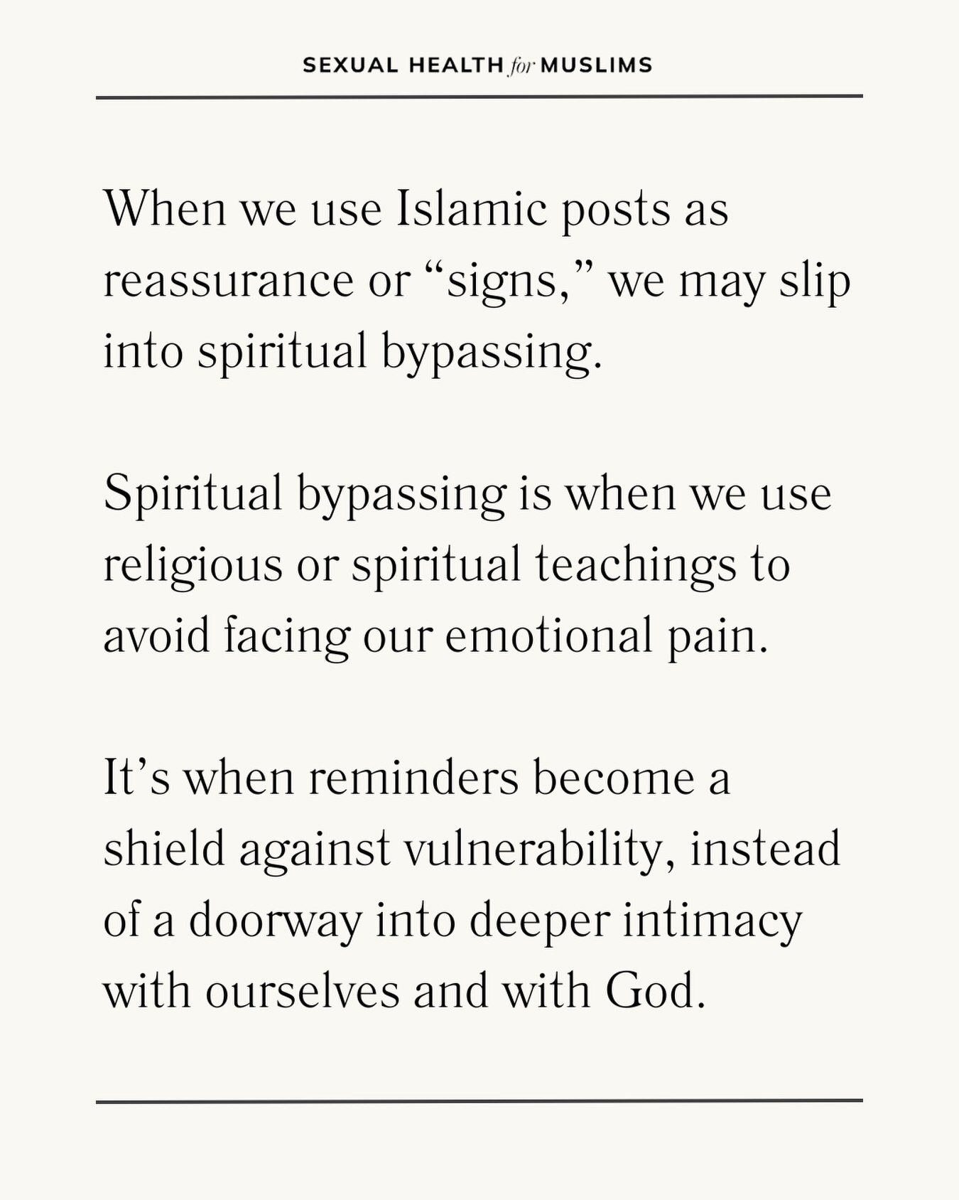 Sometimes, the Islamic content we come across online can quietly pull us into spiritual bypassing&mdash;especially when we&rsquo;re searching for reassurance, or interpreting a post as &ldquo;a sign from God&rdquo; to soothe something hard inside us.