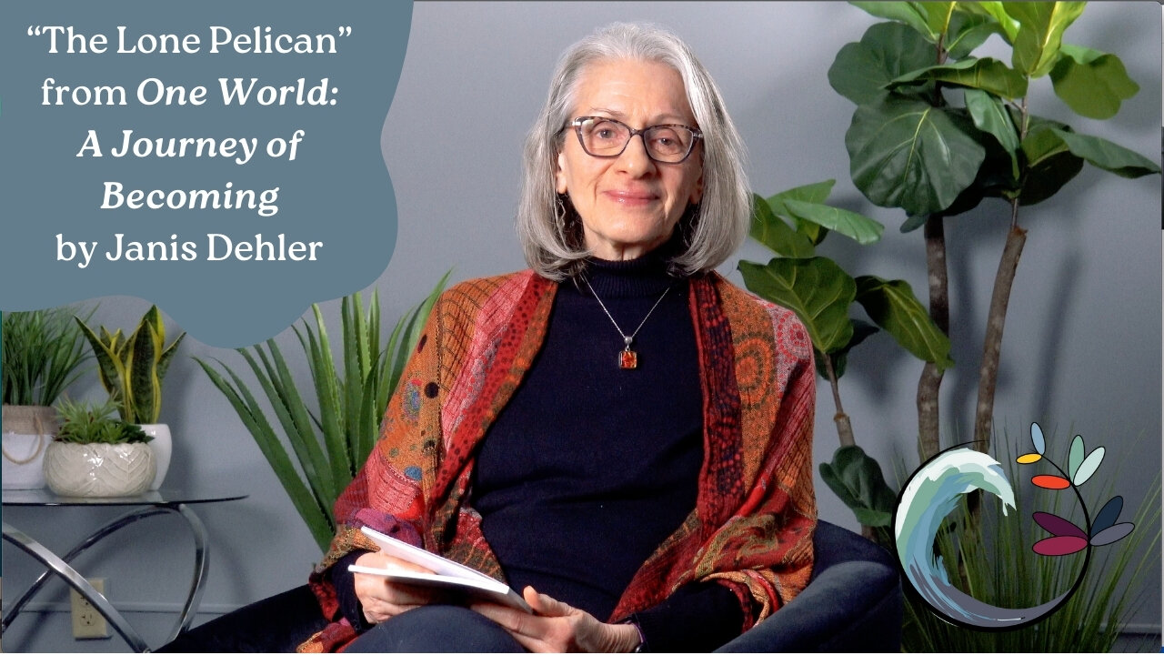 In our latest video on the Wisdom Ways YouTube channel at https://youtu.be/ZIwynZlOulE, Janis Dehler reads &quot;The Lone Pelican&quot; from her newly published poetry anthology &quot;One World: A Journey of Becoming.&quot; A wonderful artist, Janis 