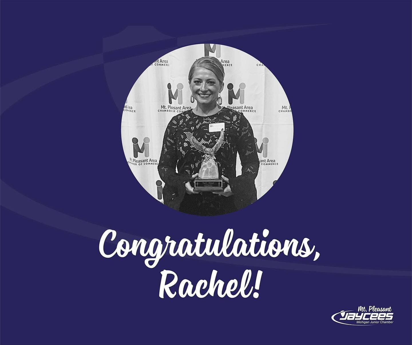 This past weekend was the Mt. Pleasant Area Chamber of Commerce 64th Annual Awards Banquet! The 2021 Mt. Pleasant Jaycees Eagle Award went to Rachel Blizzard. Congratulations Rachel and to all of the award winners who continue to make a difference in