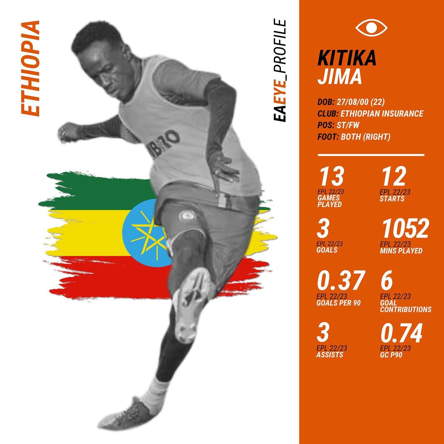 One of the breakout players of the 2022/23 Ethiopian Premier League season has been Ethiopian Insurance&rsquo;s explosive forward Kitika Jima (22). 🇪🇹